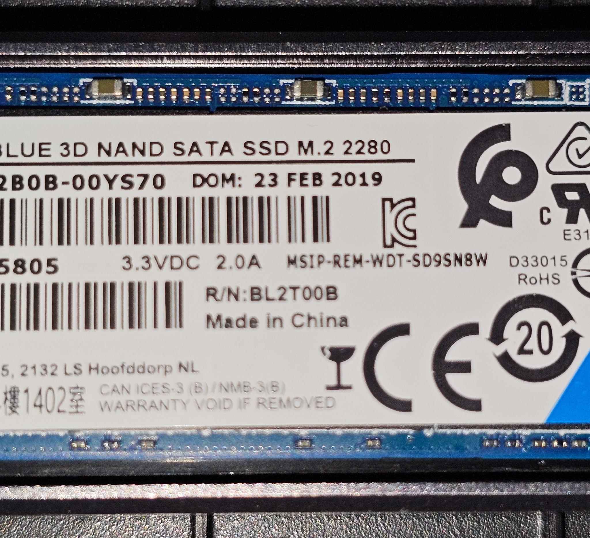 WD Blue 1TB SATAIII M.2 2280 SSD (With Silverstone MS09 M.2 SATA To 10Gbps USB3.1 Enclosure)