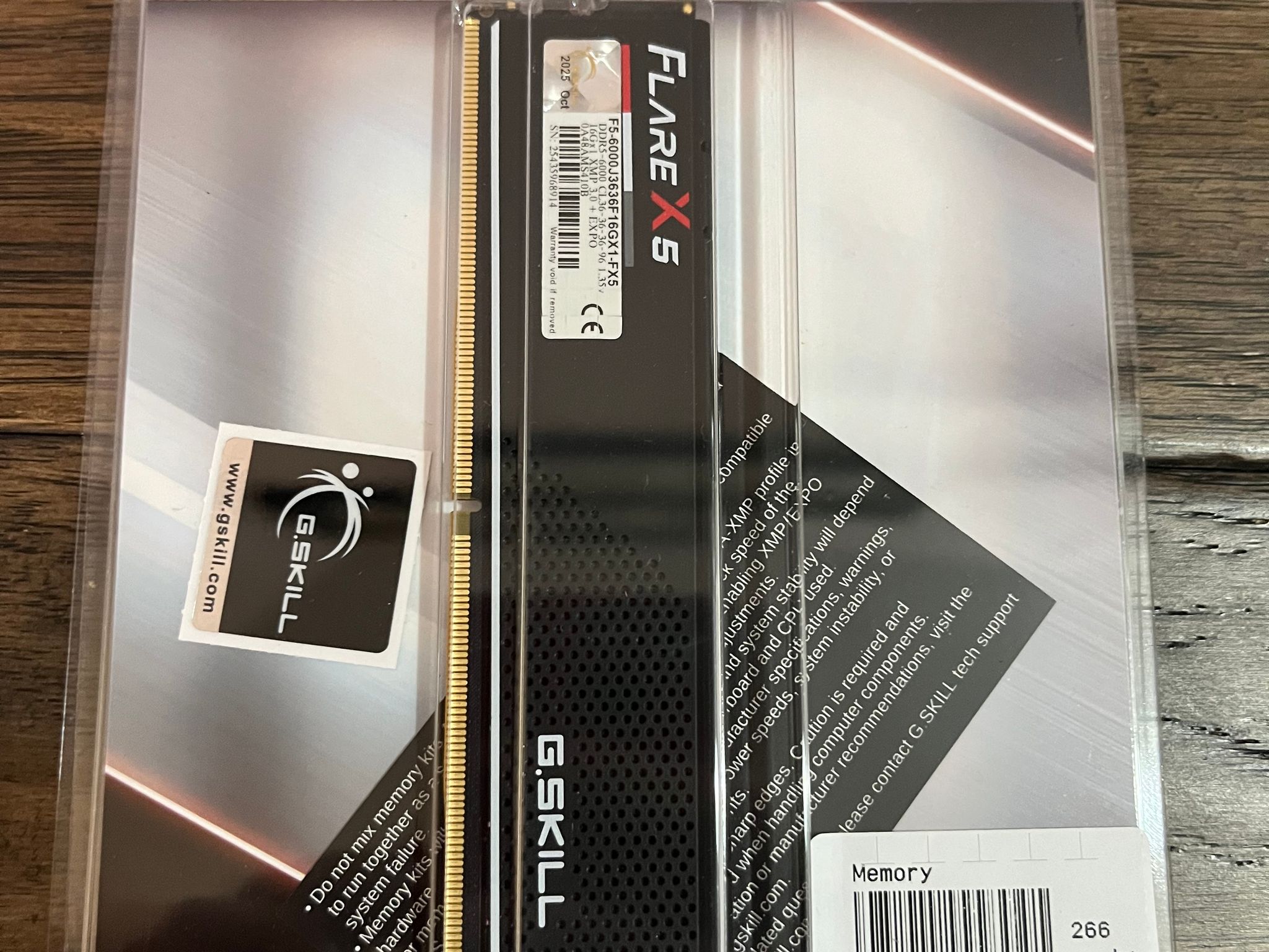 G.SKILL Flare X5 (1x16GB) DDR5-6000 CL36 RAM (AMD/Expo) NEW