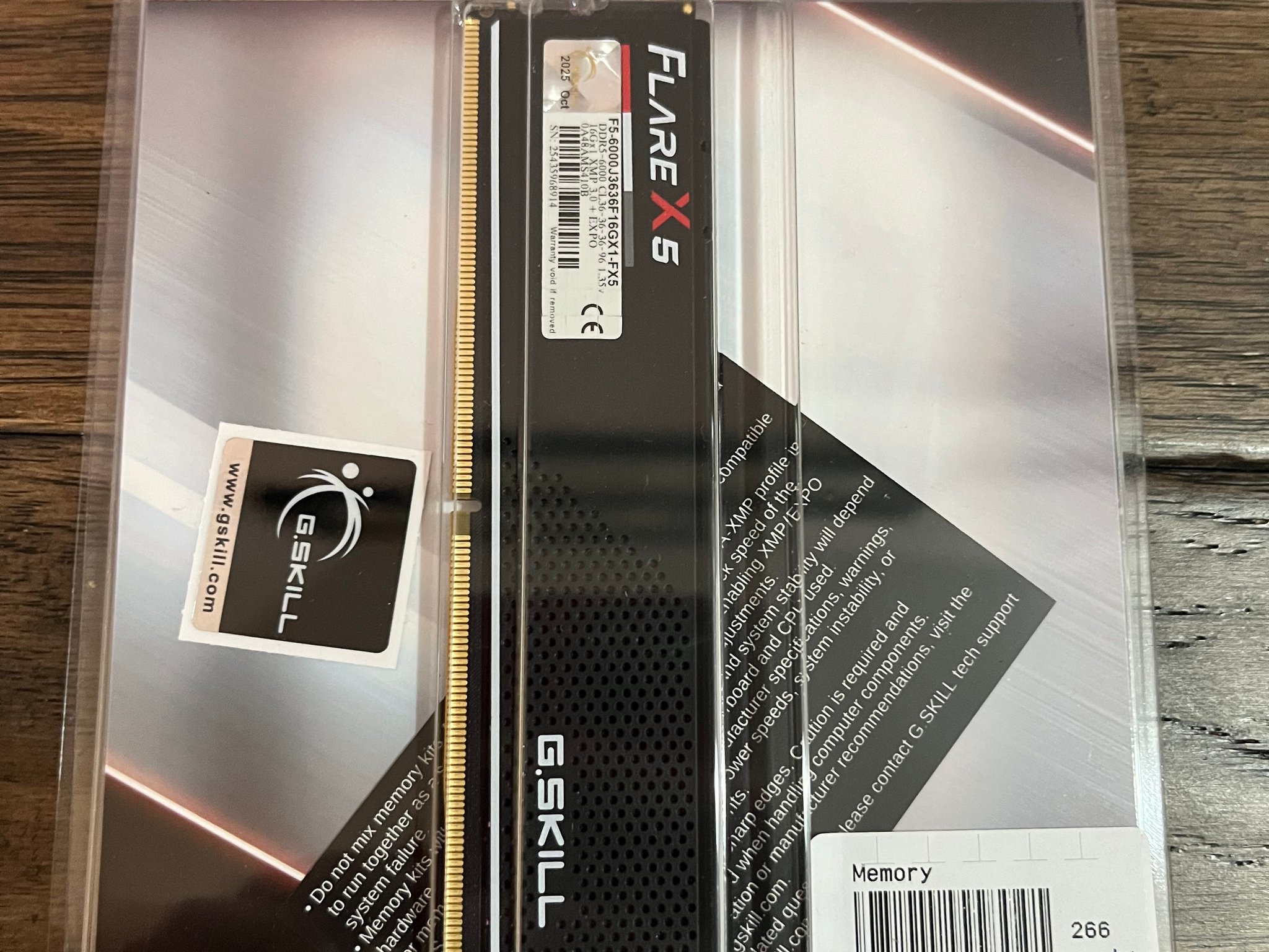 G.SKILL Flare X5 (1x16GB) DDR5-6000 CL36 RAM (AMD/Expo) NEW