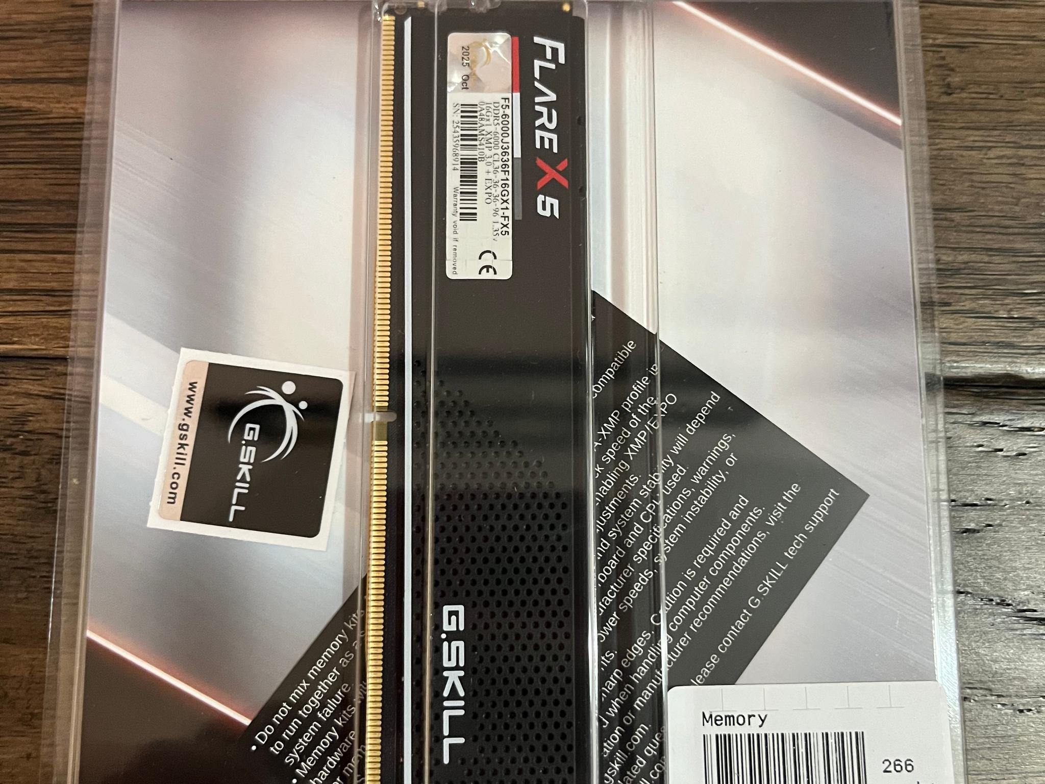 G.SKILL Flare X5 (1x16GB) DDR5-6000 CL36 RAM (AMD/Expo) NEW