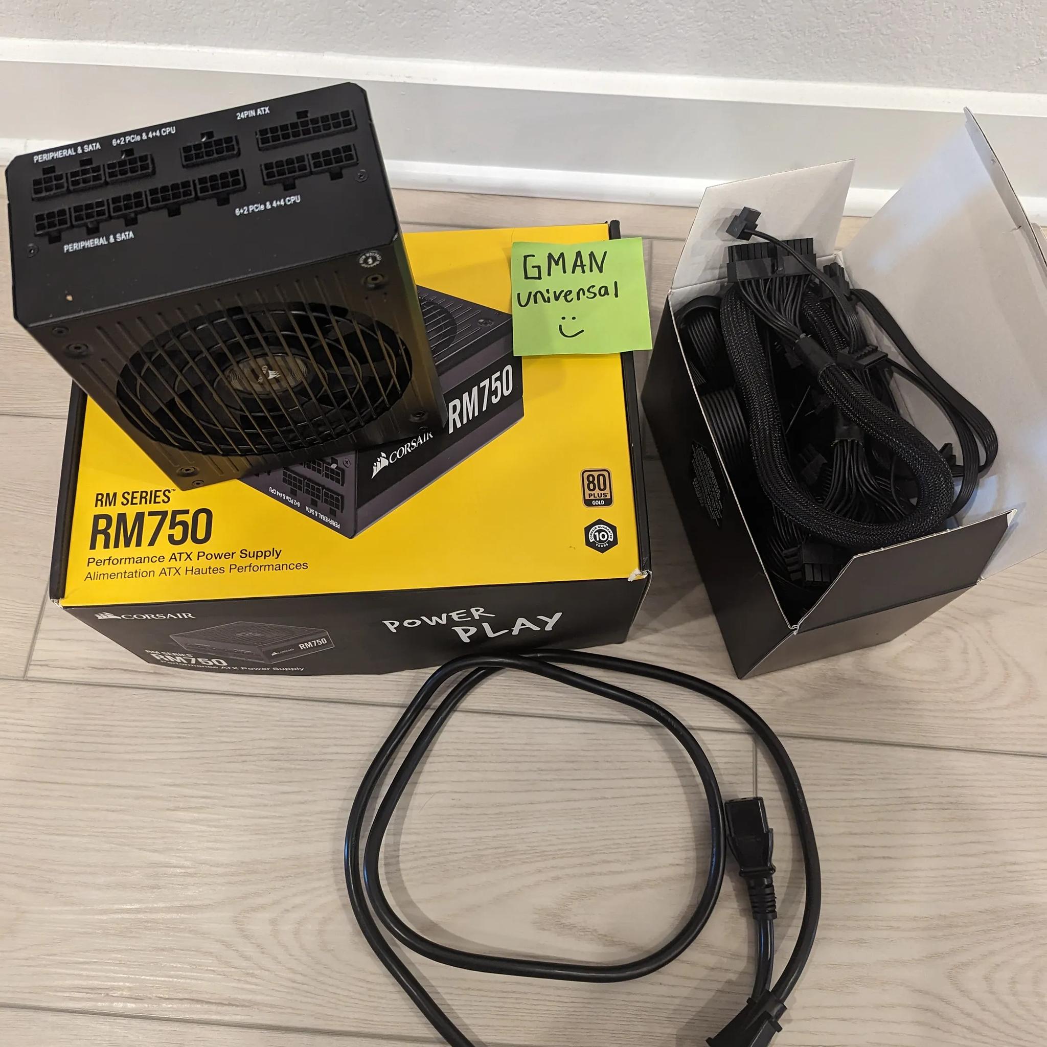 Corsair RM Series, RM750, 750 Watt, 80+ Gold Certified, Fully Modular Power Supply