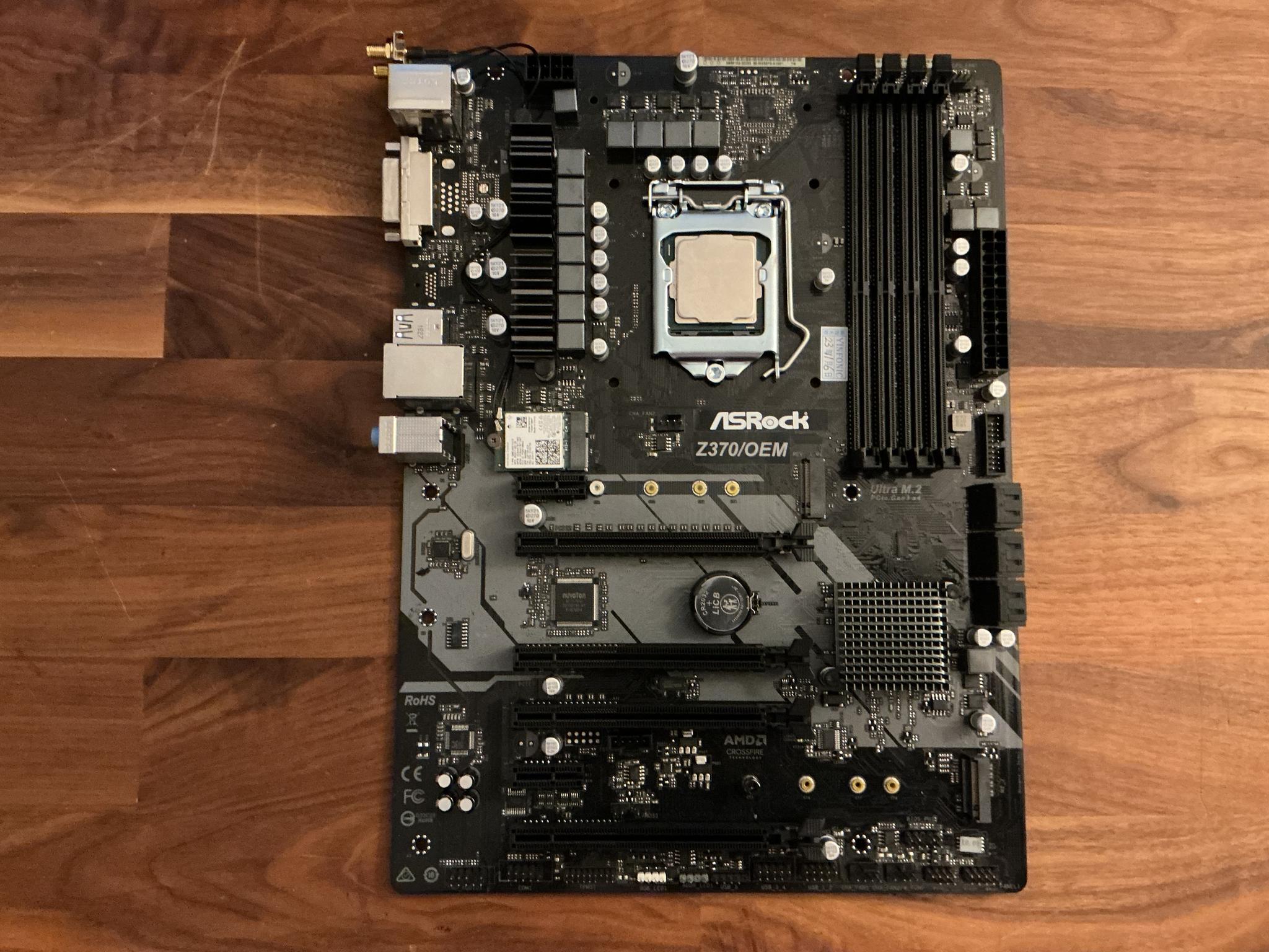 Asrock z370 Motherboard/Celeron/8gb RAM/cooler/Bluetooth & WiFi
