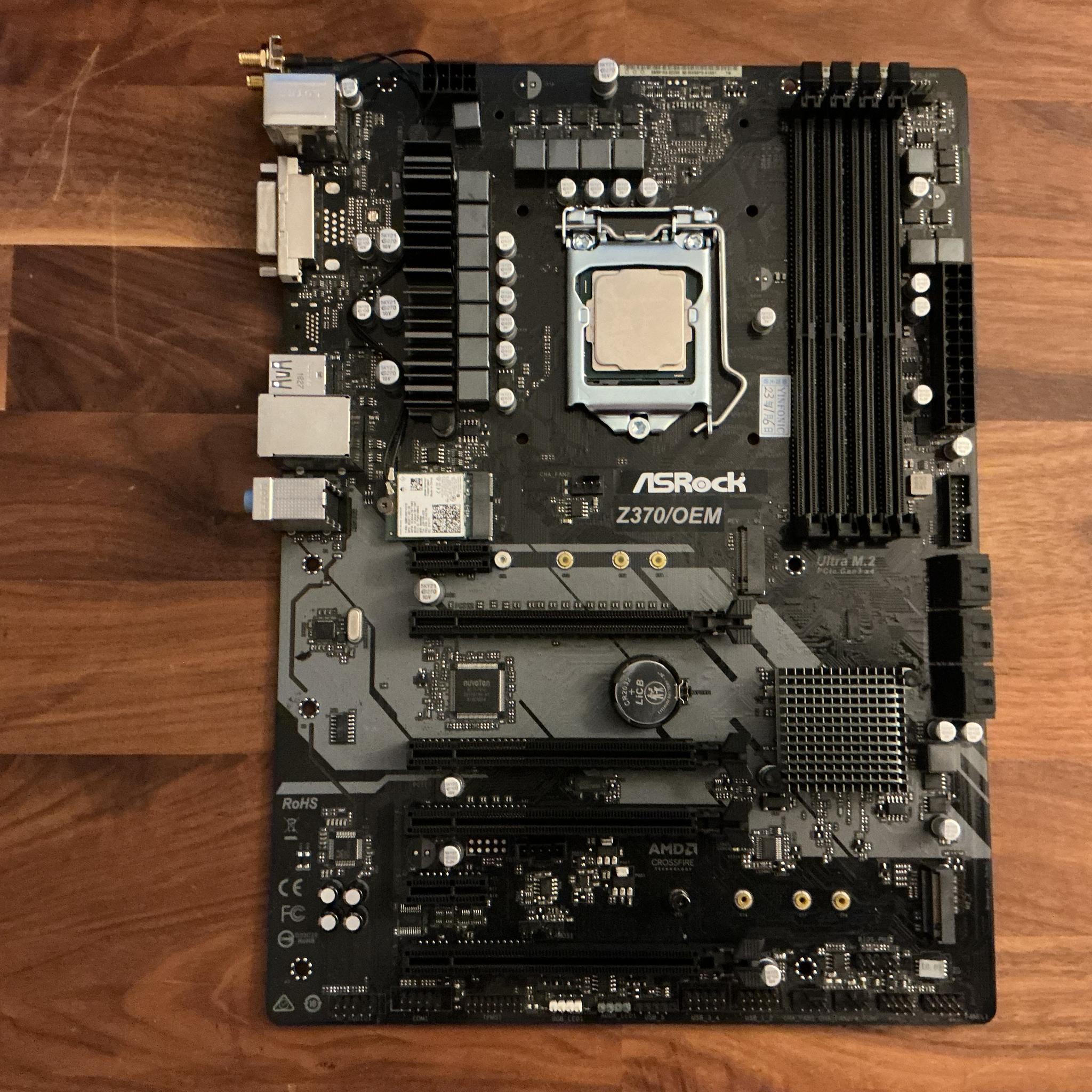 Asrock z370 Motherboard/Celeron/8gb RAM/cooler/Bluetooth & WiFi