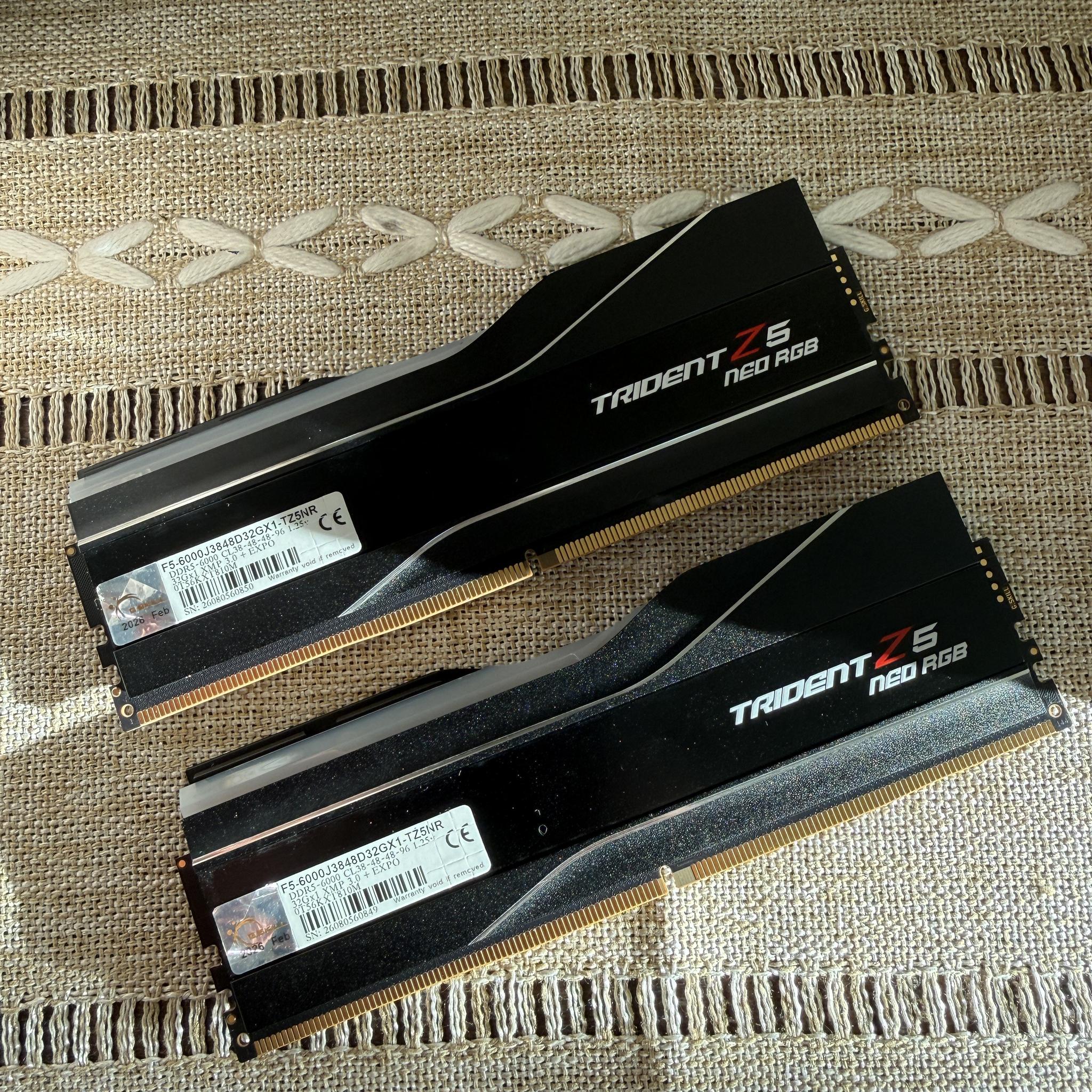 G.SKILL Trident Z5 Neo RGB Series DDR5 RAM (AMD EXPO) 64GB (2x32GB) Up to 6000MT/s CL38-48-48-96 1.2