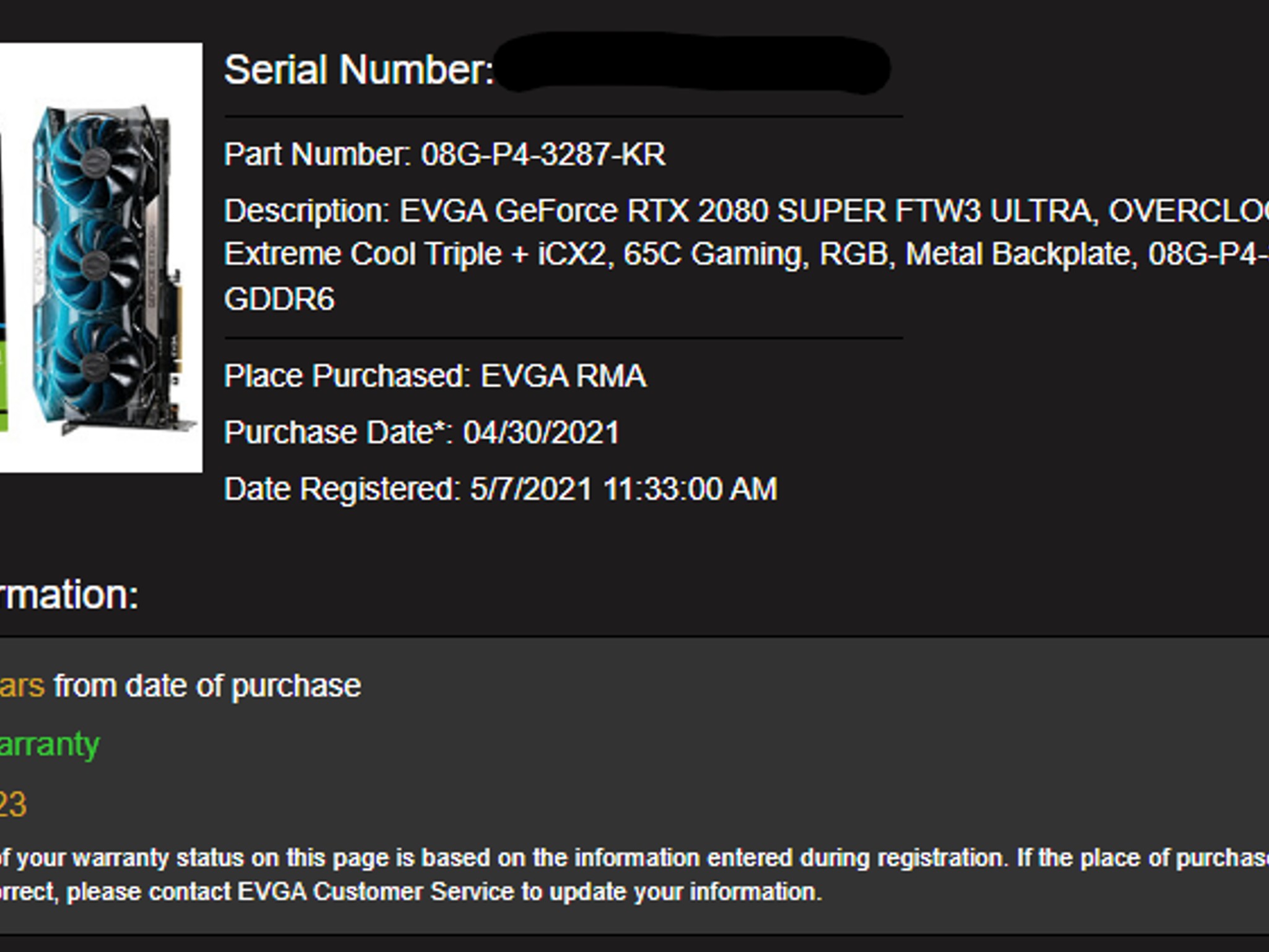 EVGA RTX 2080 Super FTW3 Ultra GPU
