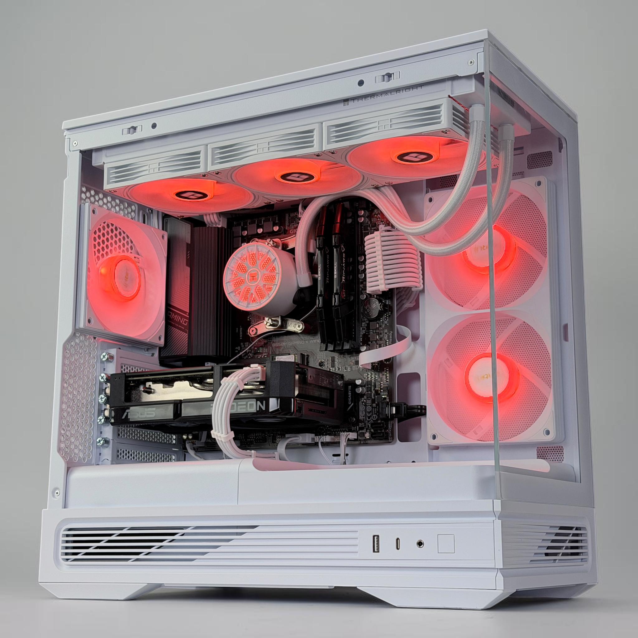 💧🧬Liquid Cooled Gaming PC🚀 AMD RX 9600 XT 16GB🚀AMD Ryzen 7 5800X🚀 16GB DDR4🚀 1TB SSD