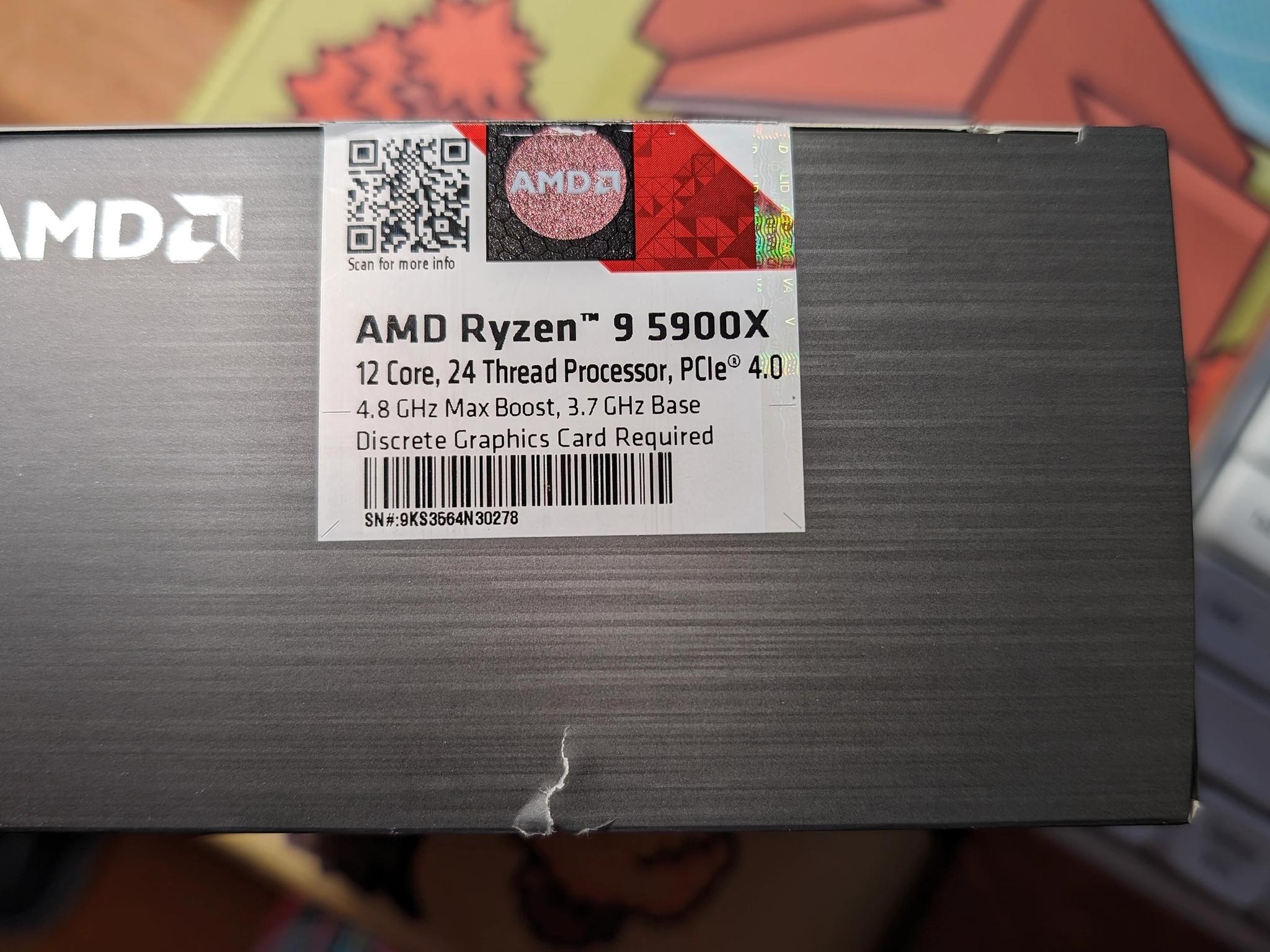 AMD Ryzen 9 5900X Desktop AM4 CPU Processor (4.8GHz, 12 Cores 24 Threads)