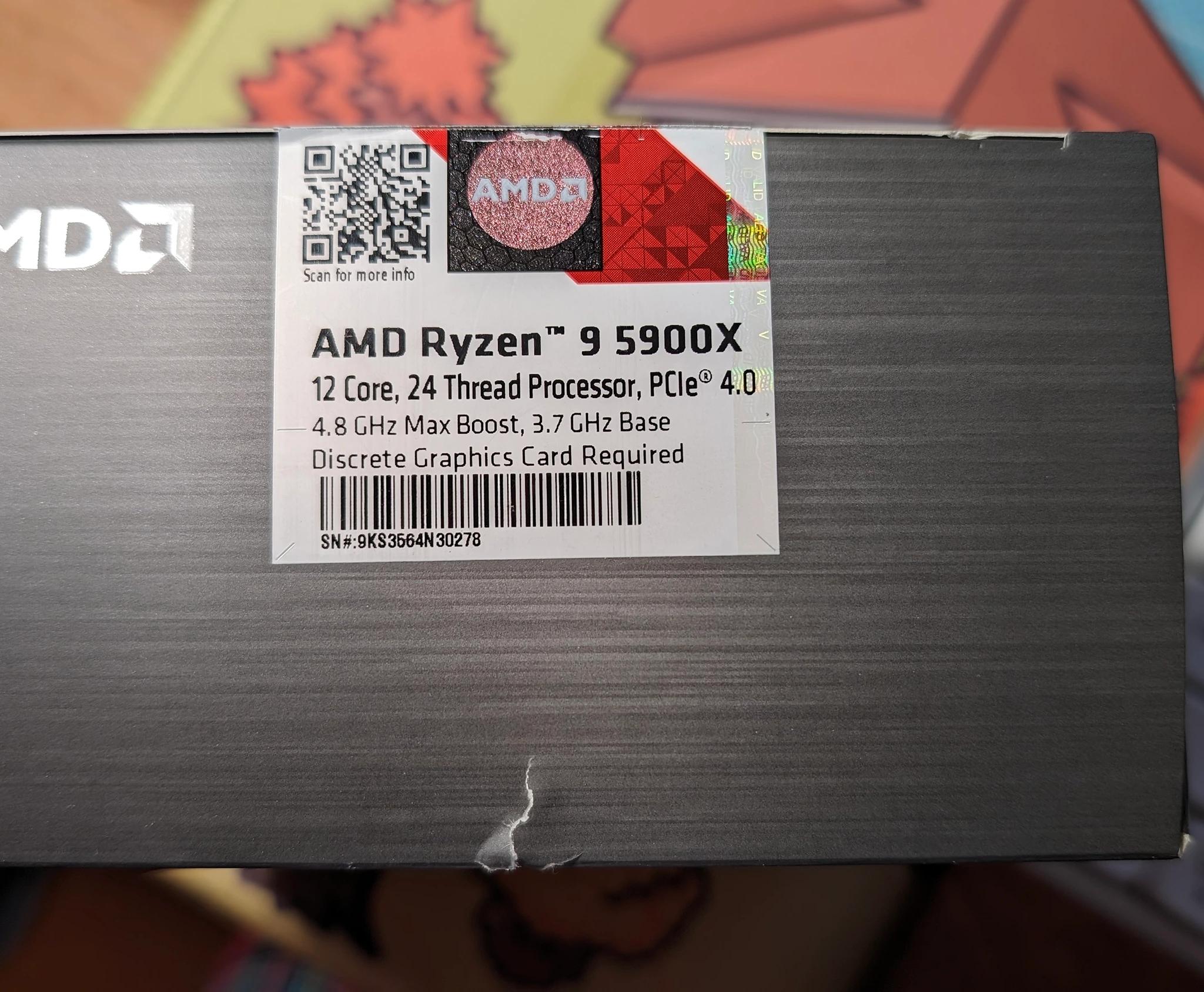 AMD Ryzen 9 5900X Desktop AM4 CPU Processor (4.8GHz, 12 Cores 24 Threads)
