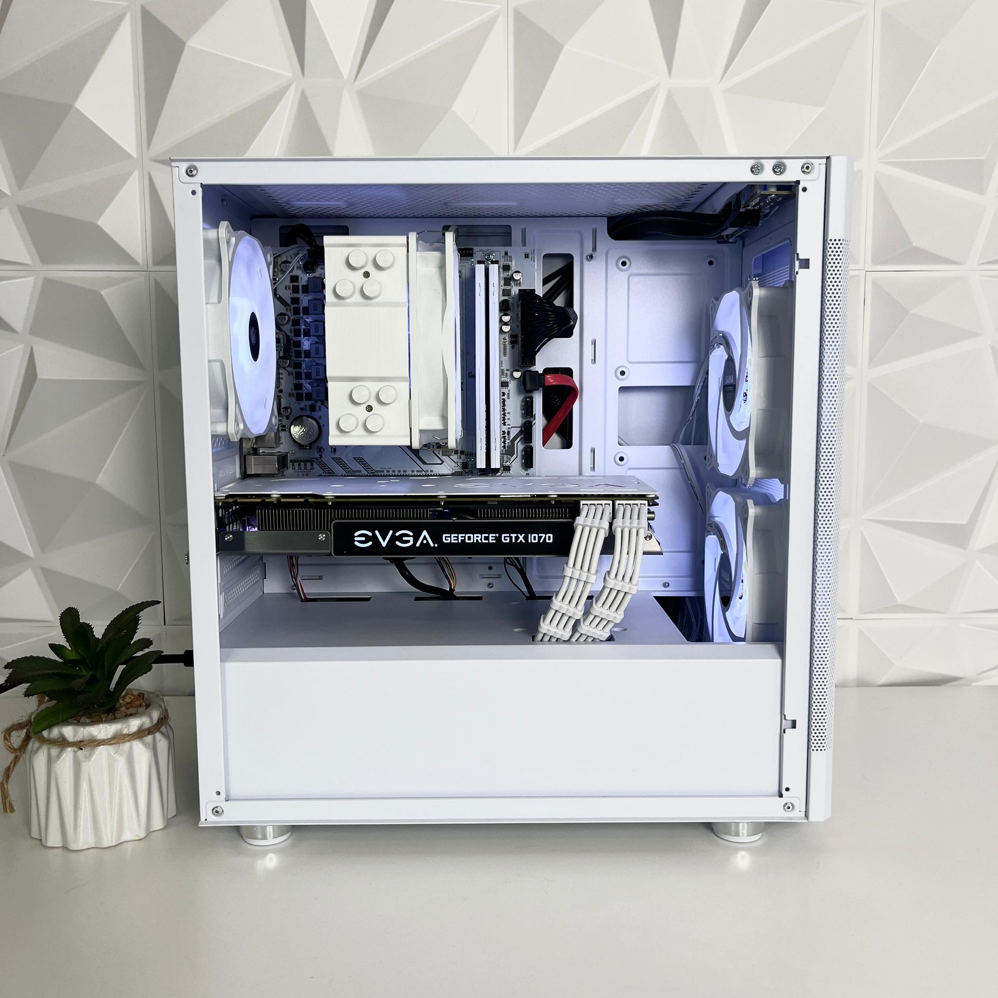 White RGB Gaming PC | Ryzen 5 + GTX 1070 8GB | 16GB