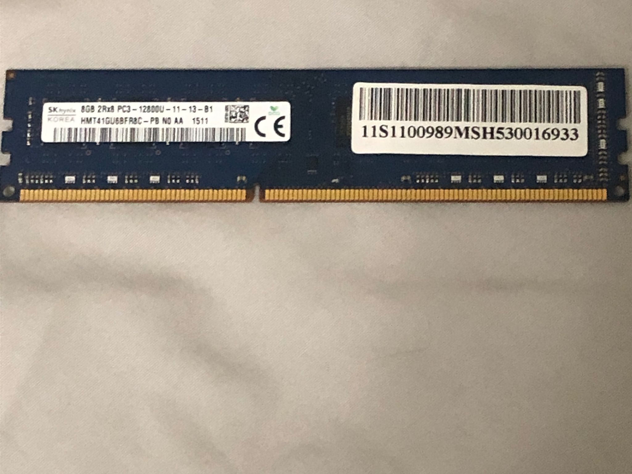 8GB (1x8) DDR3 1600 MHz