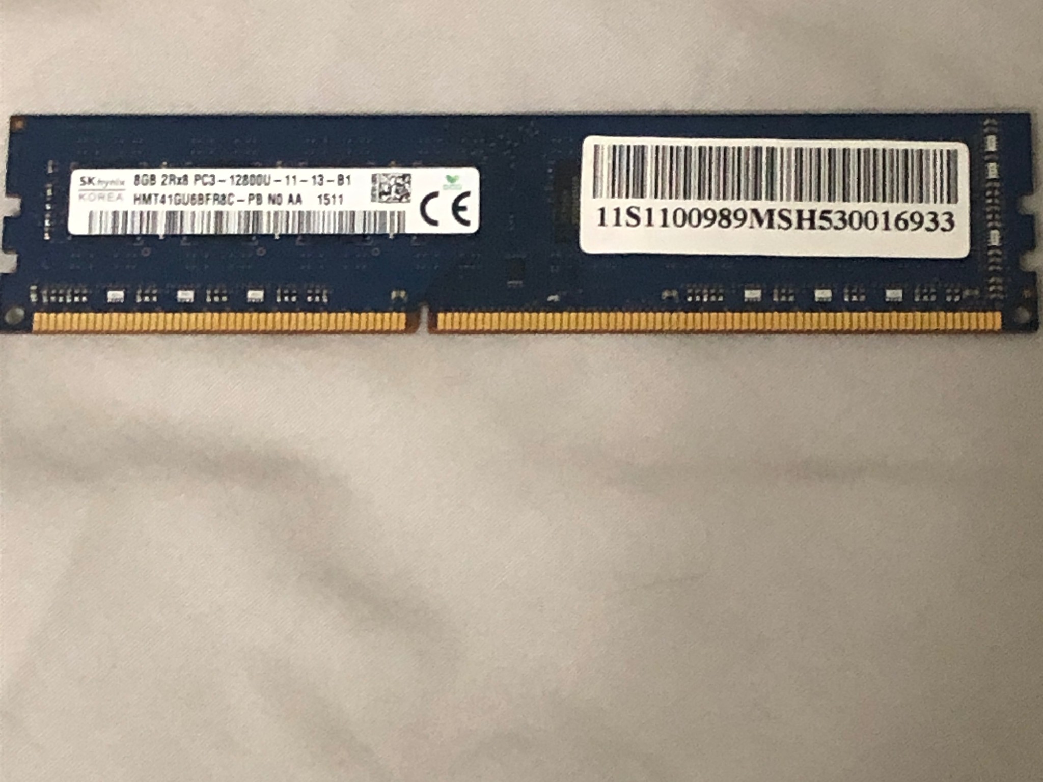 8GB (1x8) DDR3 1600 MHz