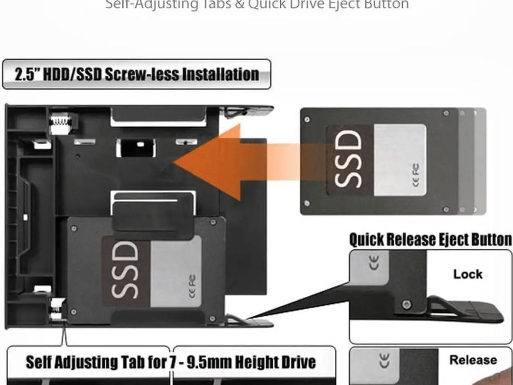 NEW ICY DOCK “FLEX-FIT TRIO” – 5.25” FRONT BAY CONVERTER ADAPTER BRACKET FOR 2.5” & 3.5” SSD/HDDs