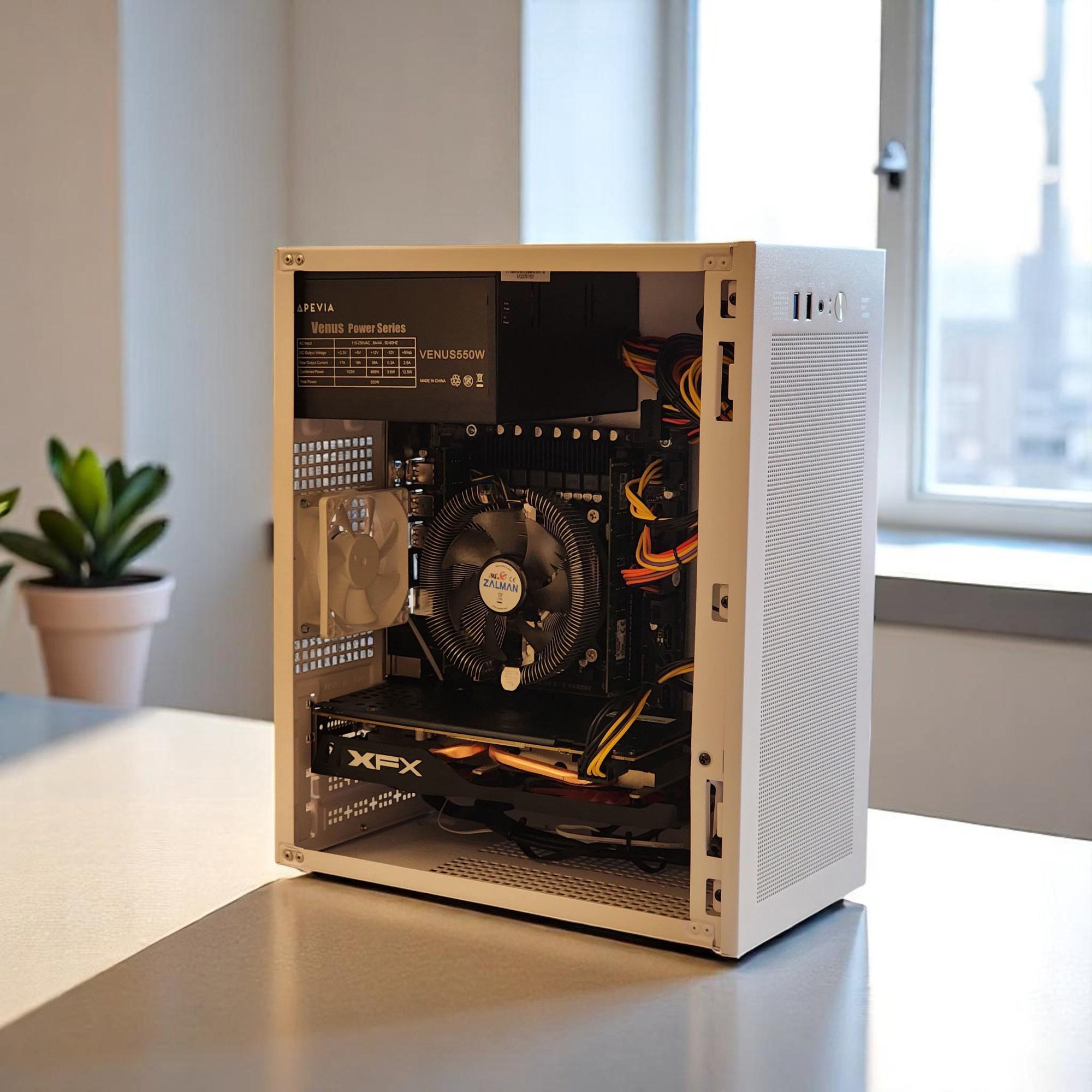 ⚡ RX 570, INTEL 8-CORE, 16GB RAM, 256GB M.2 + 320GB HDD, WIFI, WIN10 | Great Value Budget Gaming PC!