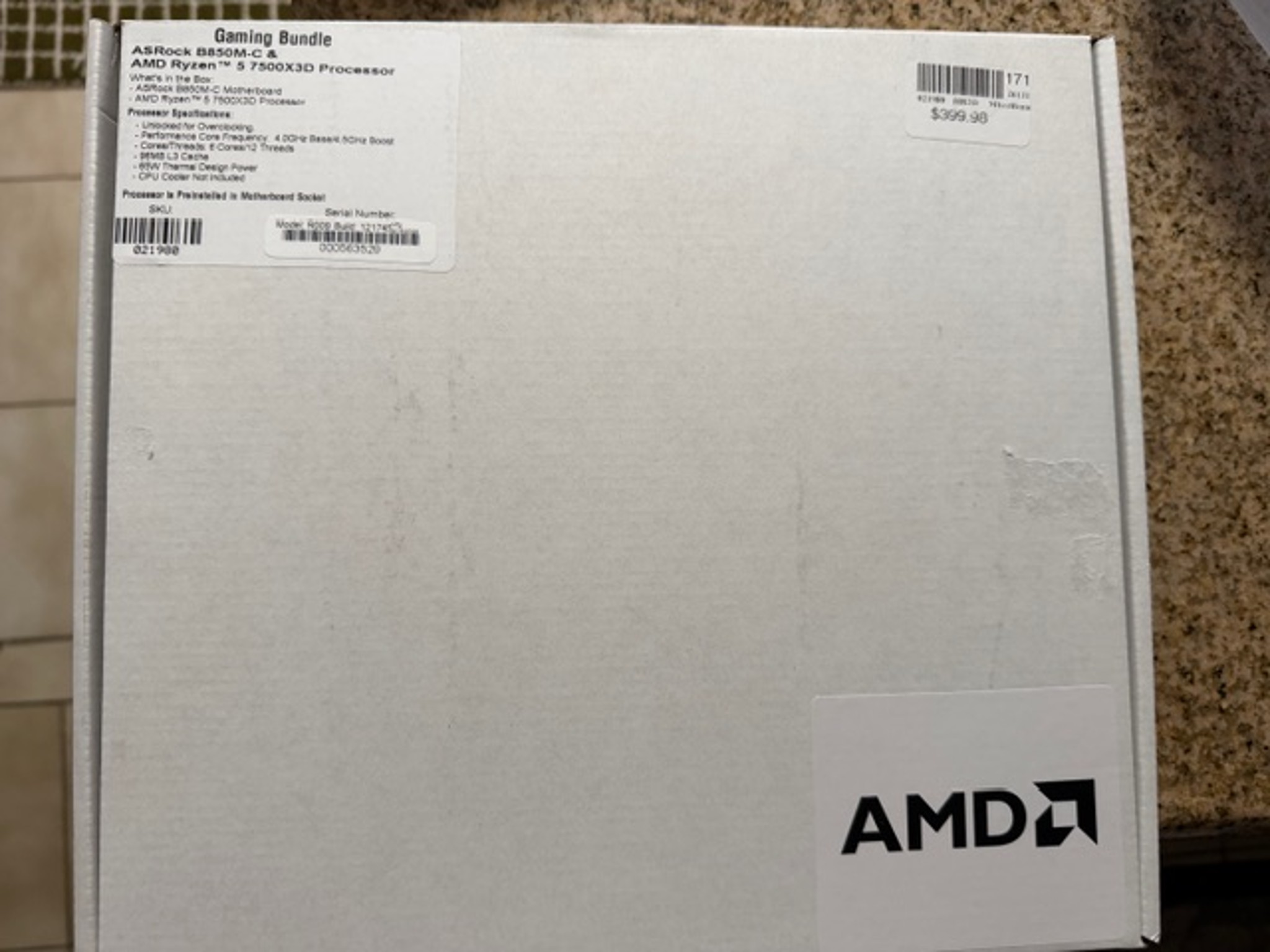 AMD Ryzen 5 7500X3D + AsRock B850M-C CPU/Motherboard Bundle
