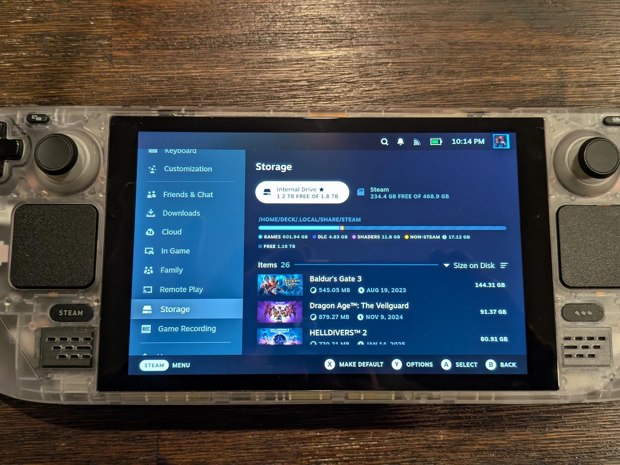 Modified Steam Deck! 512GB SSD | Hall Effect Joysticks | Clear Shell Case | Travel Case & Cooler