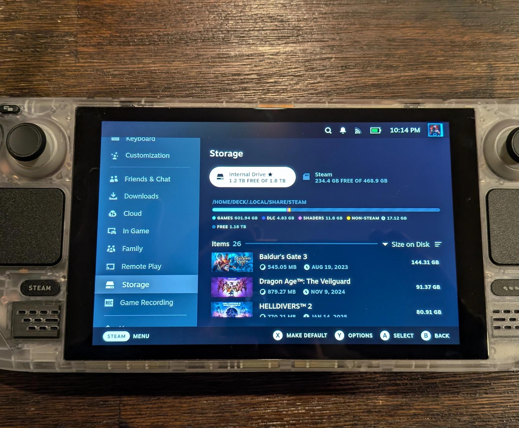 Modified Steam Deck! 512GB SSD | Hall Effect Joysticks | Clear Shell Case | Travel Case & Cooler