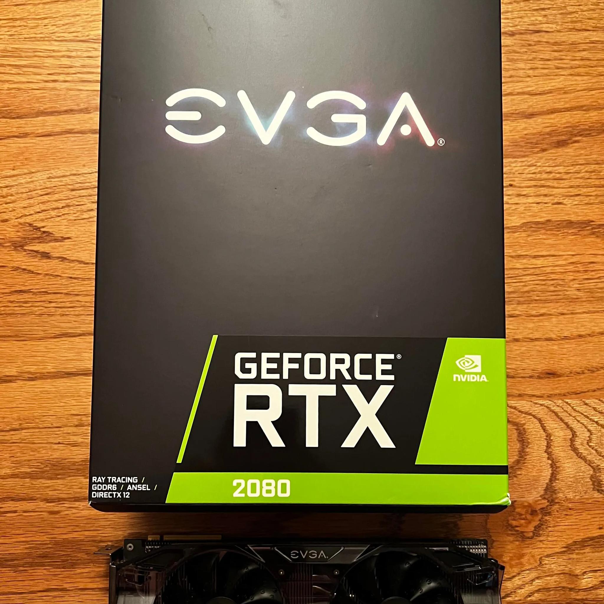 EVGA GeForce RTX 2080 GB Black  w/ Original Box - Works GREAT but LED Strip no-longer turns on! 