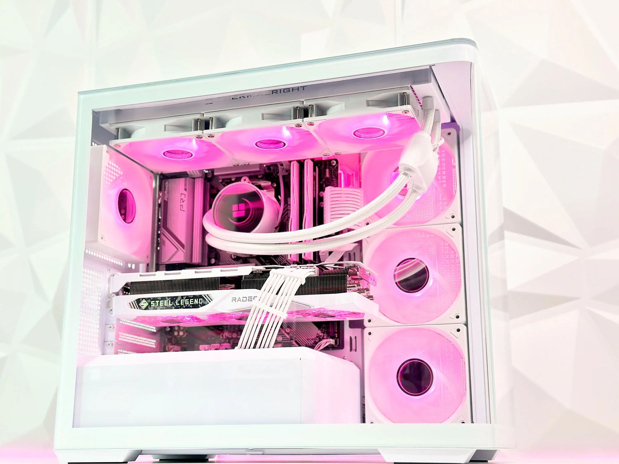 🤍👁️‍🗨️Liquid Cooled Gaming PC◊AMD RX 7800 XT 16GB◊AMD Ryzen 5 7500F◊32GB DDR5◊1TB SSD