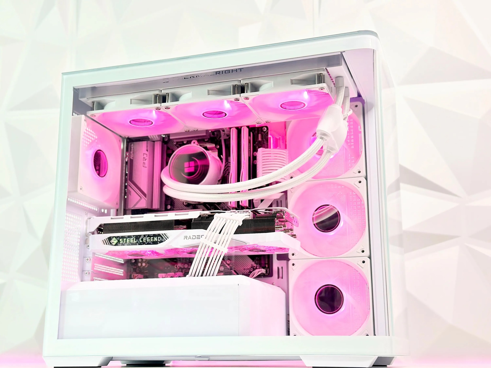 🤍👁️‍🗨️Liquid Cooled Gaming PC◊AMD RX 7800 XT 16GB◊AMD Ryzen 5 7500F◊32GB DDR5◊1TB SSD