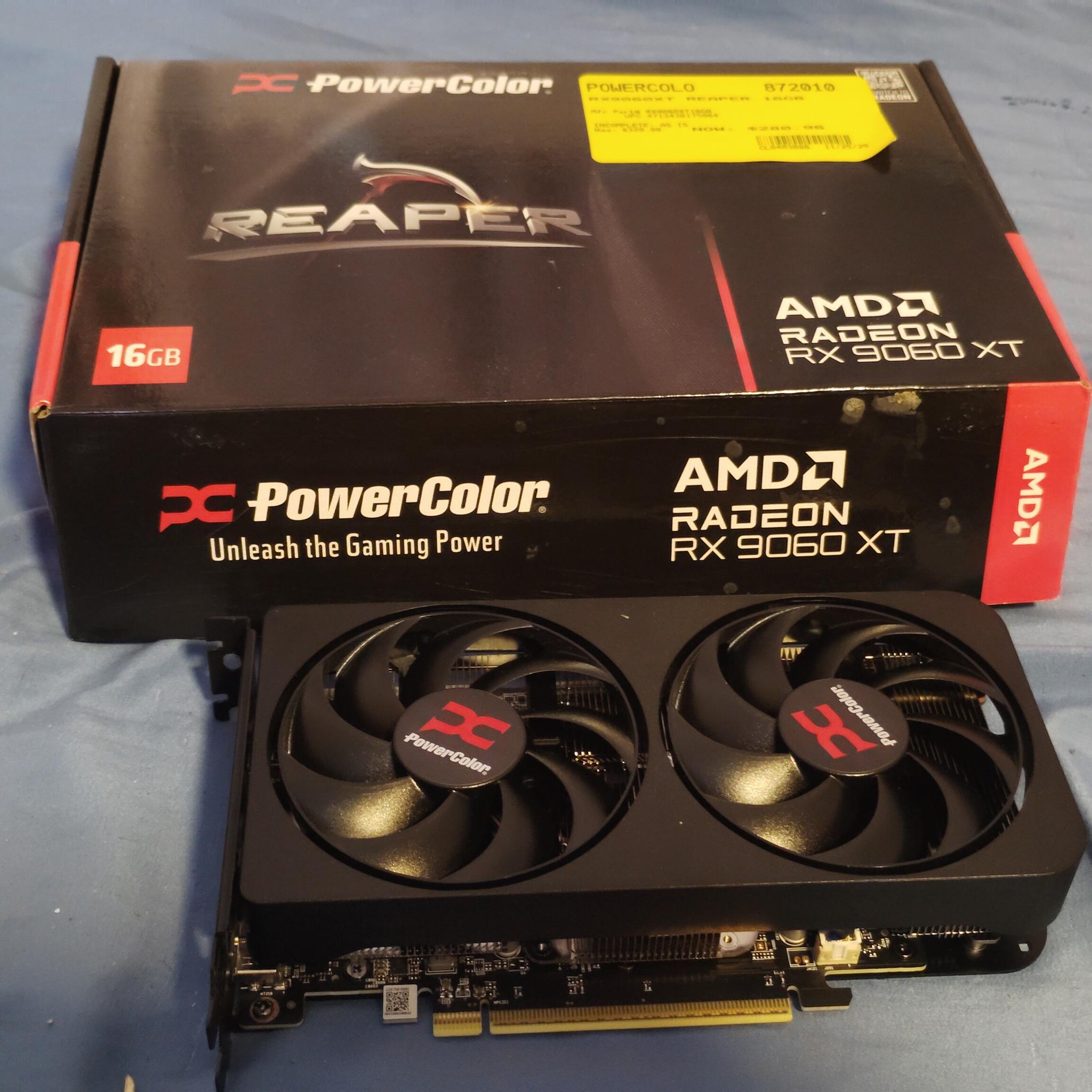 PowerColor Reaper RX 9060 XT 16 GB Video Card - Like New /w warranty!