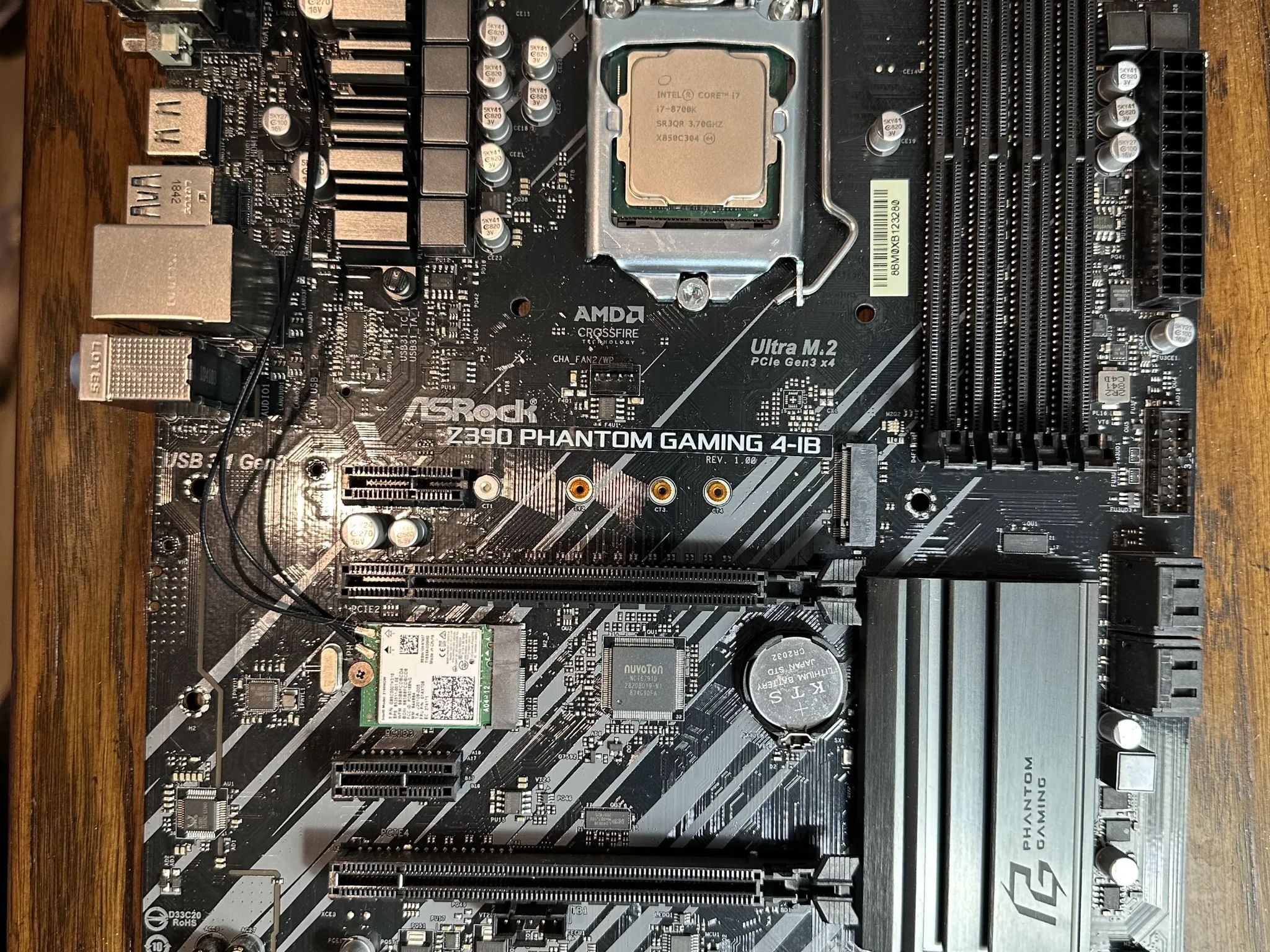 Intel i7-8700k with Asrock Z390 Phantom Gaming 4-1B WiFi Motherboard Bundle