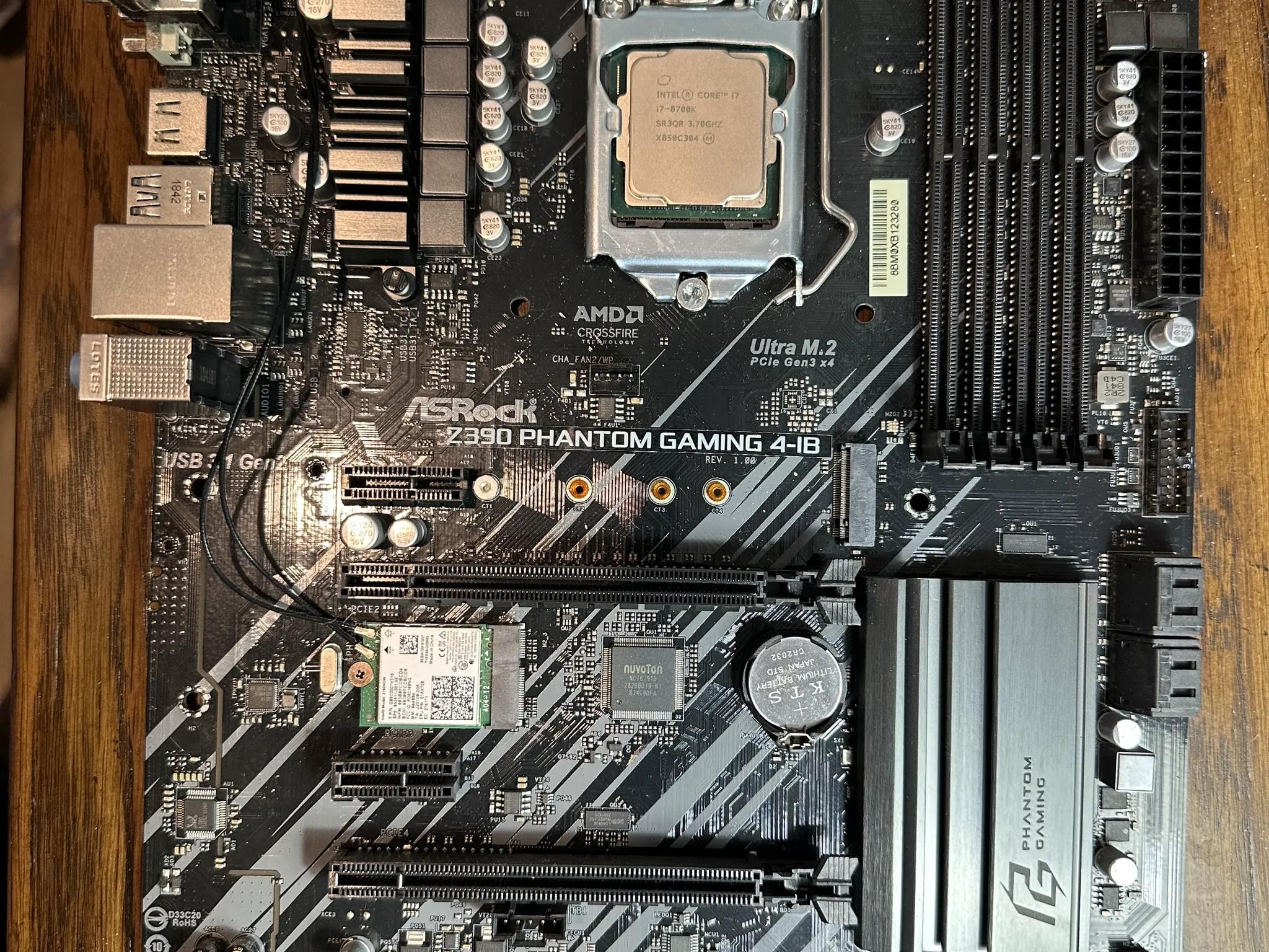 Intel i7-8700k with Asrock Z390 Phantom Gaming 4-1B WiFi Motherboard Bundle