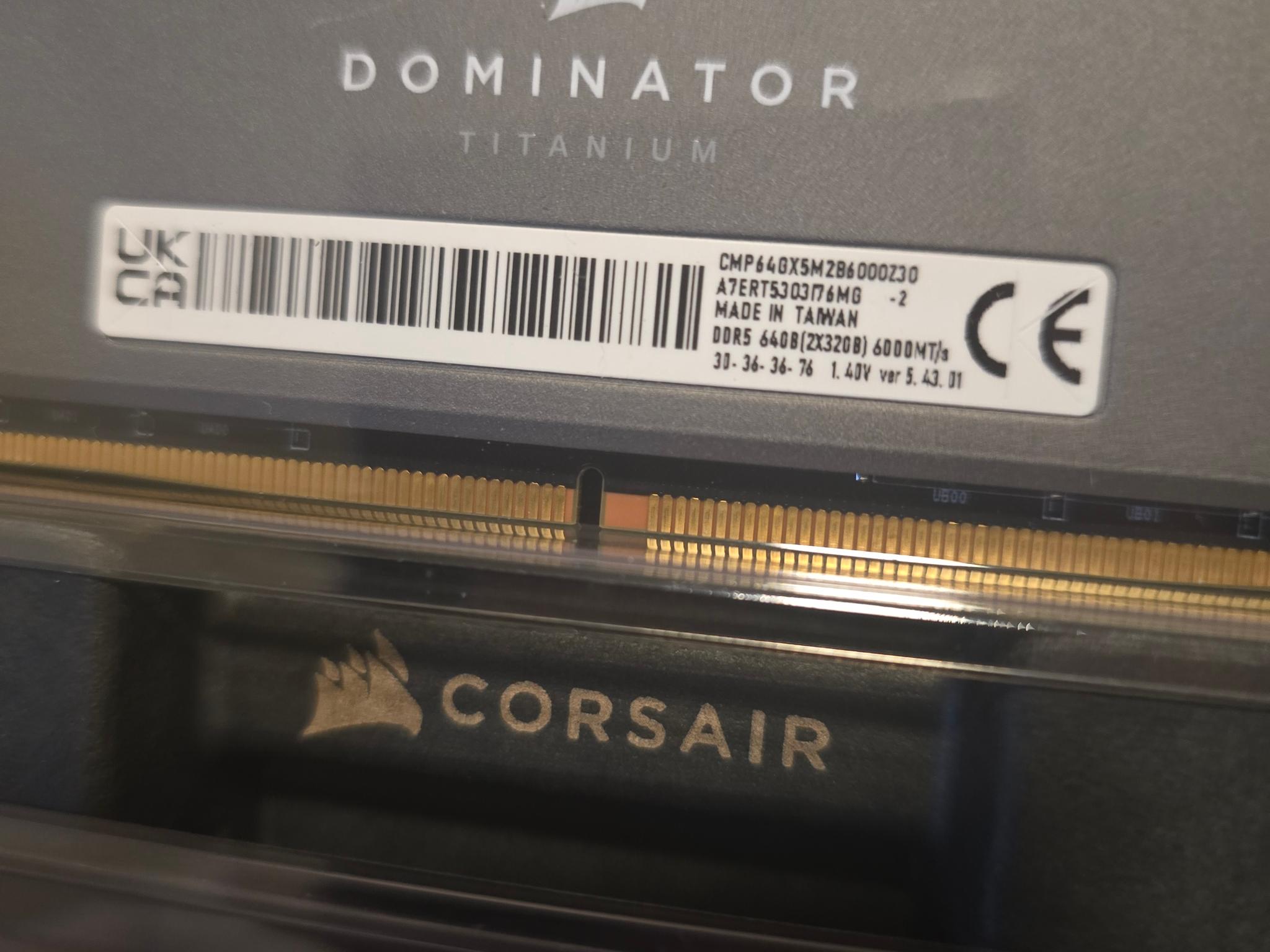 Corsair dominator titanium memory / ram 64gb 6000mhz 30cl
