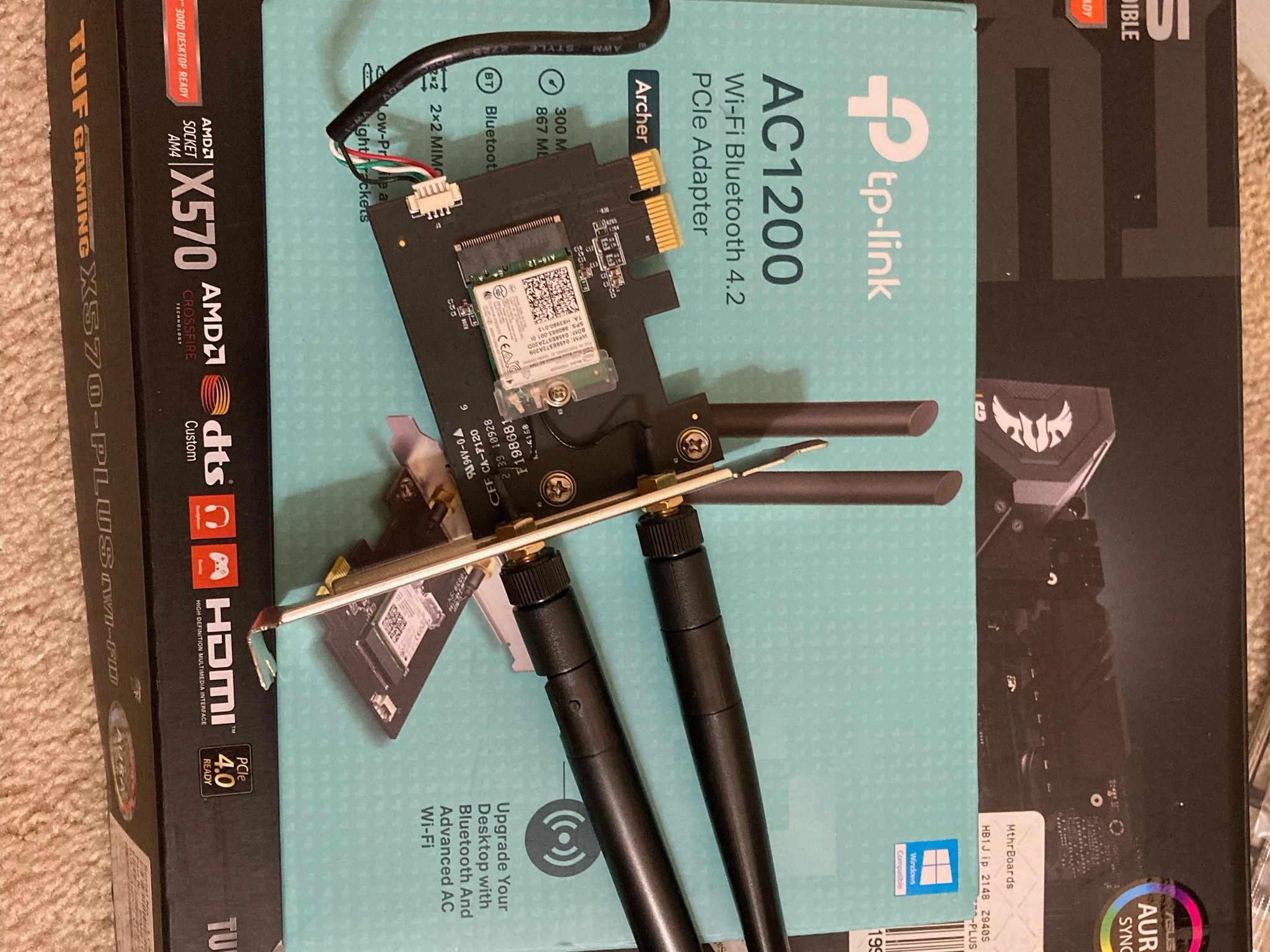 [INCLUDES PCIe WiFi CARD!] Asus TUF Gaming X570-Plus ATX Motherboard, Used, Good Condition