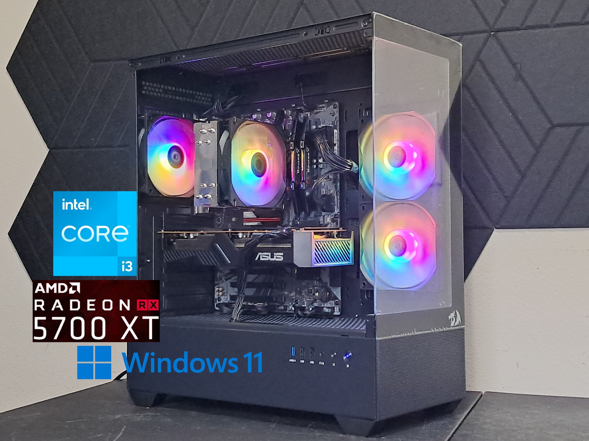 🐦‍🔥Awesome 1080p Gaming PC🐦‍🔥Full PCIe 4.0 | RX 5700 XT | i3-12100 | 1TB SSD | Built-in WiFi