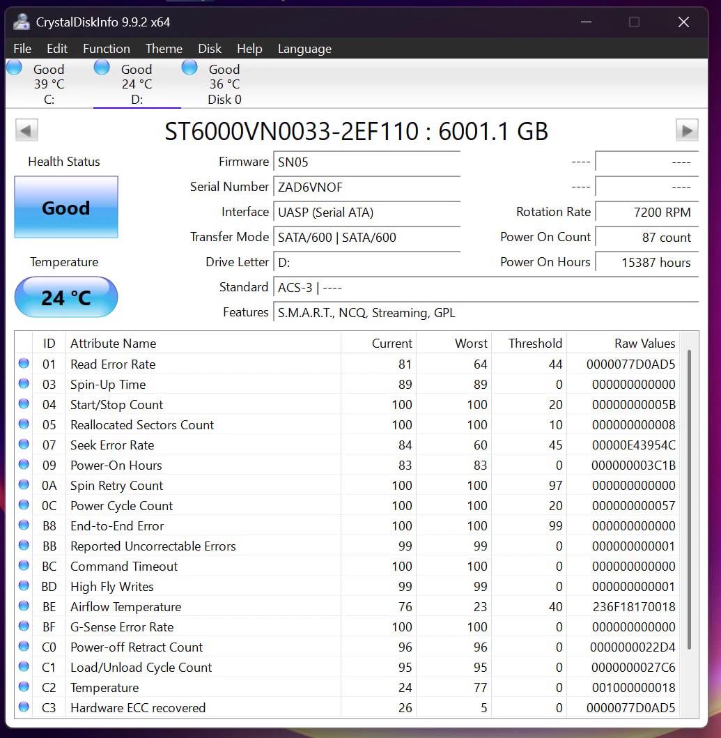 Seagate IronWolf 6TB HDD - SMART Warning Disclosed