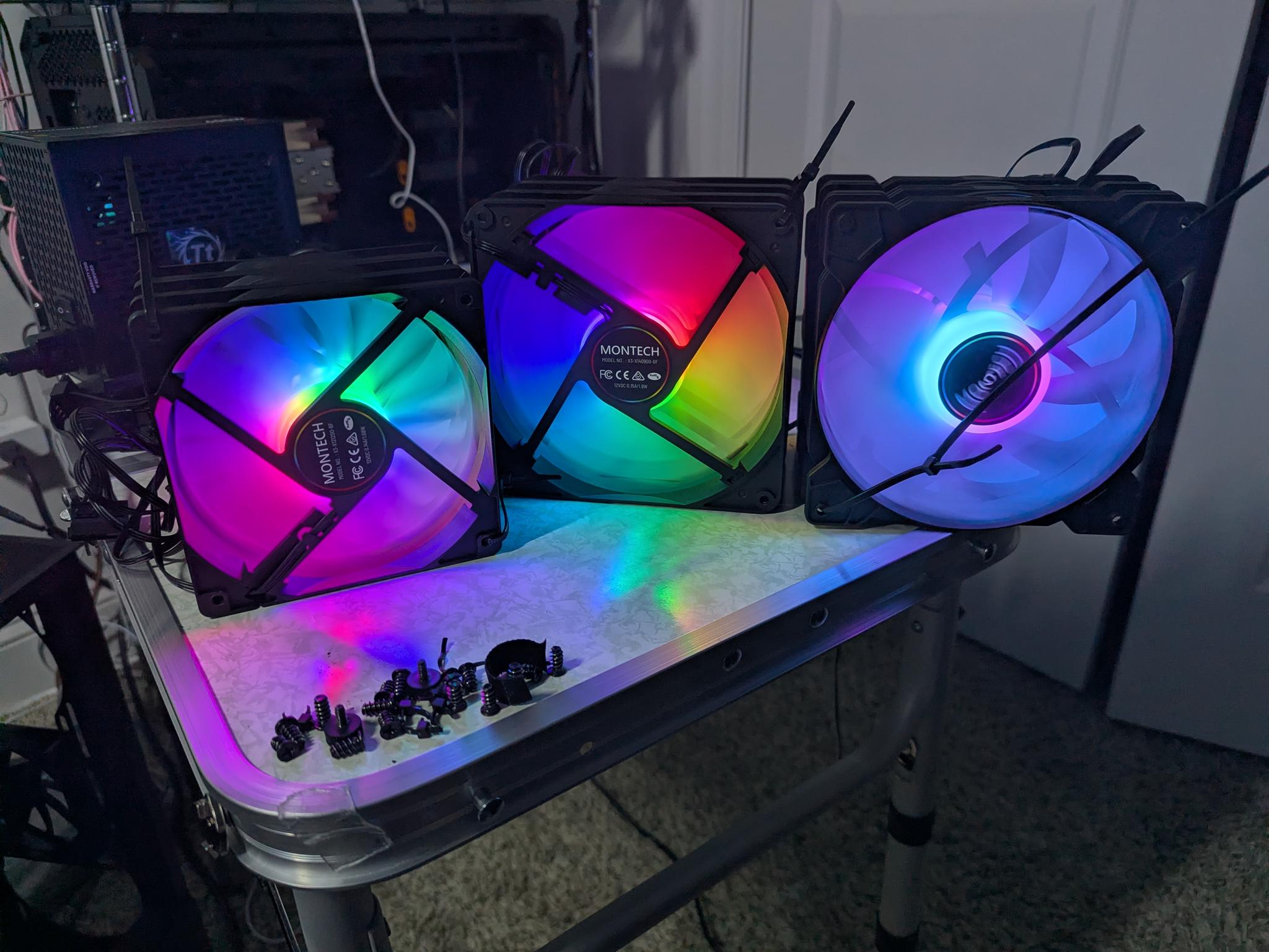 10 Montech Backlit Non PWM Fans (New)