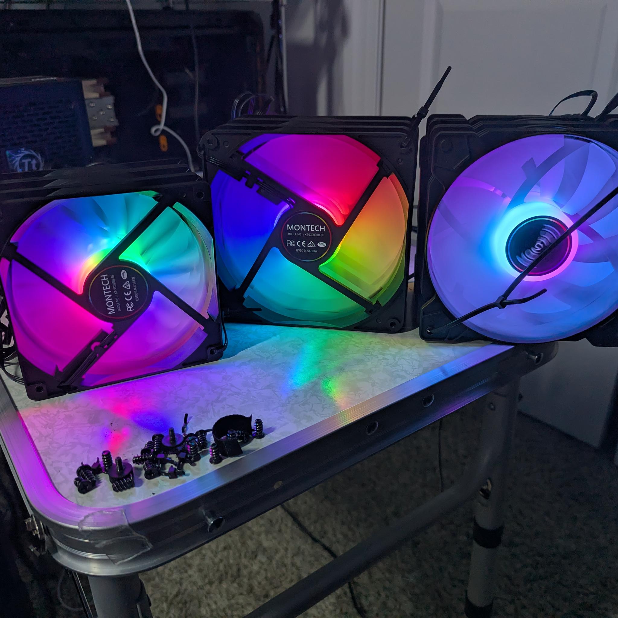 10 Montech Backlit Non PWM Fans (New)