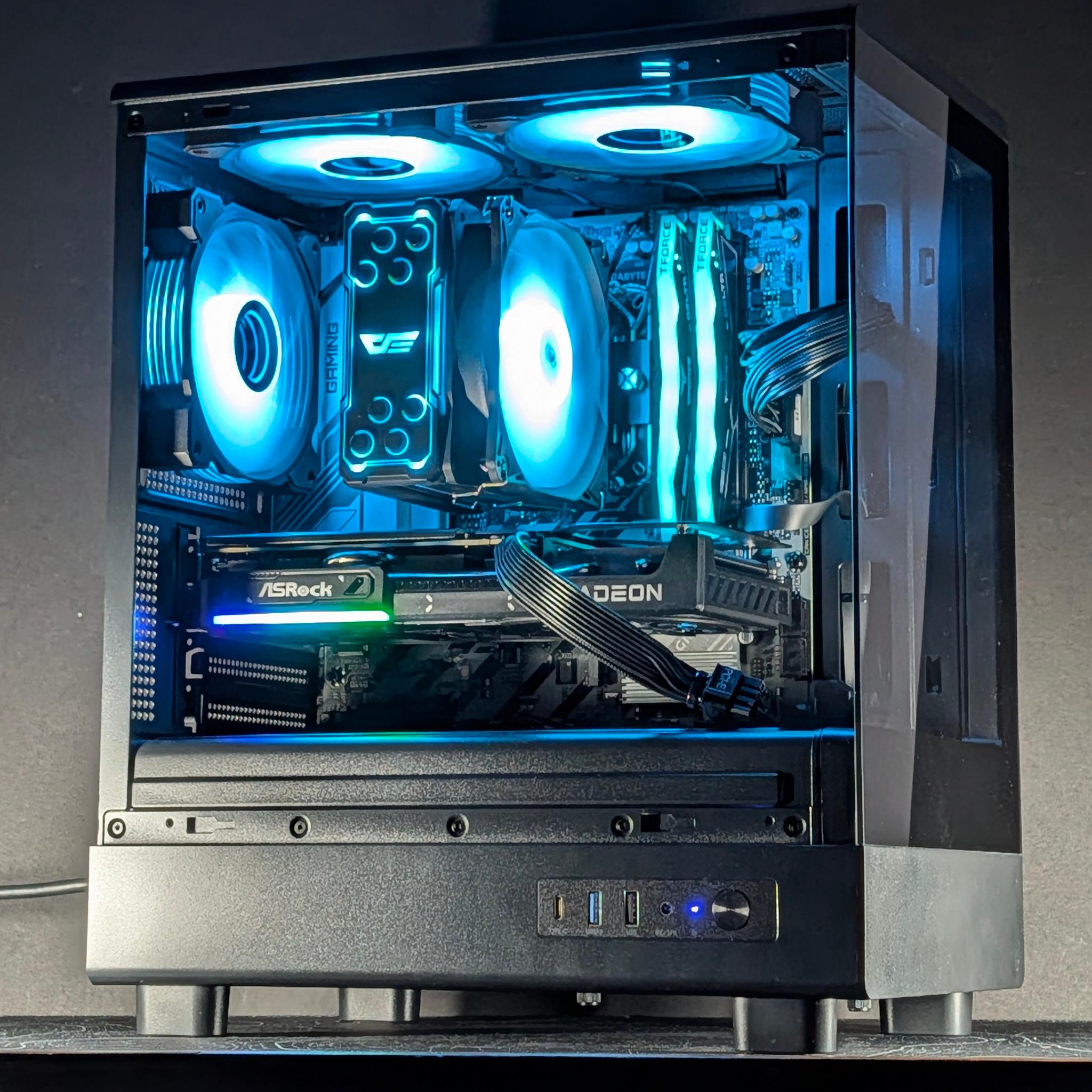 🩵🖤Ryzen 5 7600/RX 9060 XT 8GB Gaming/Streaming PC🩵🖤