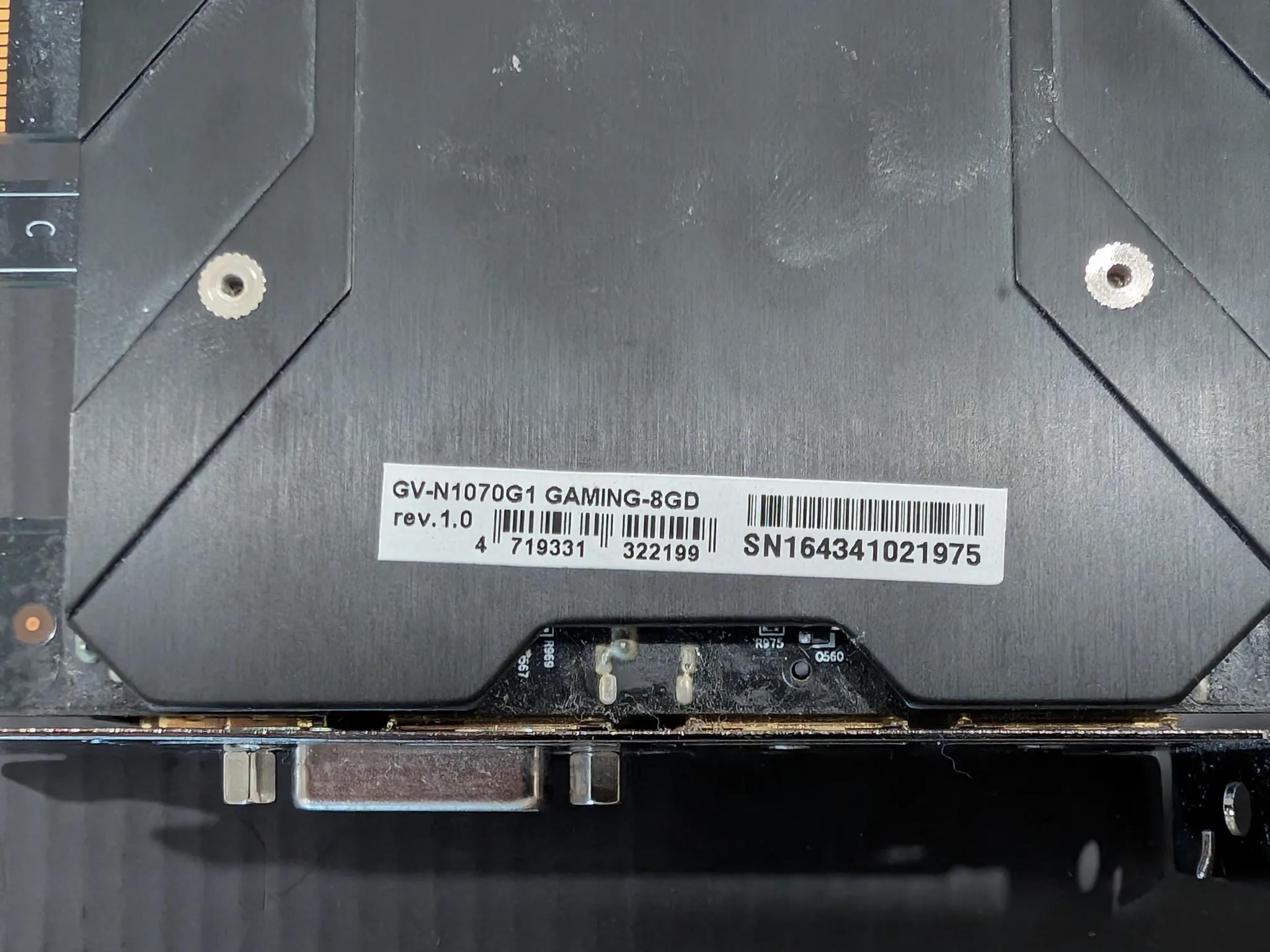 USED - GIGABYTE GV-N1070G1 GAMING-8GD Rev1.0 GeForce GTX 1070 G1 Computer Graphics Card
