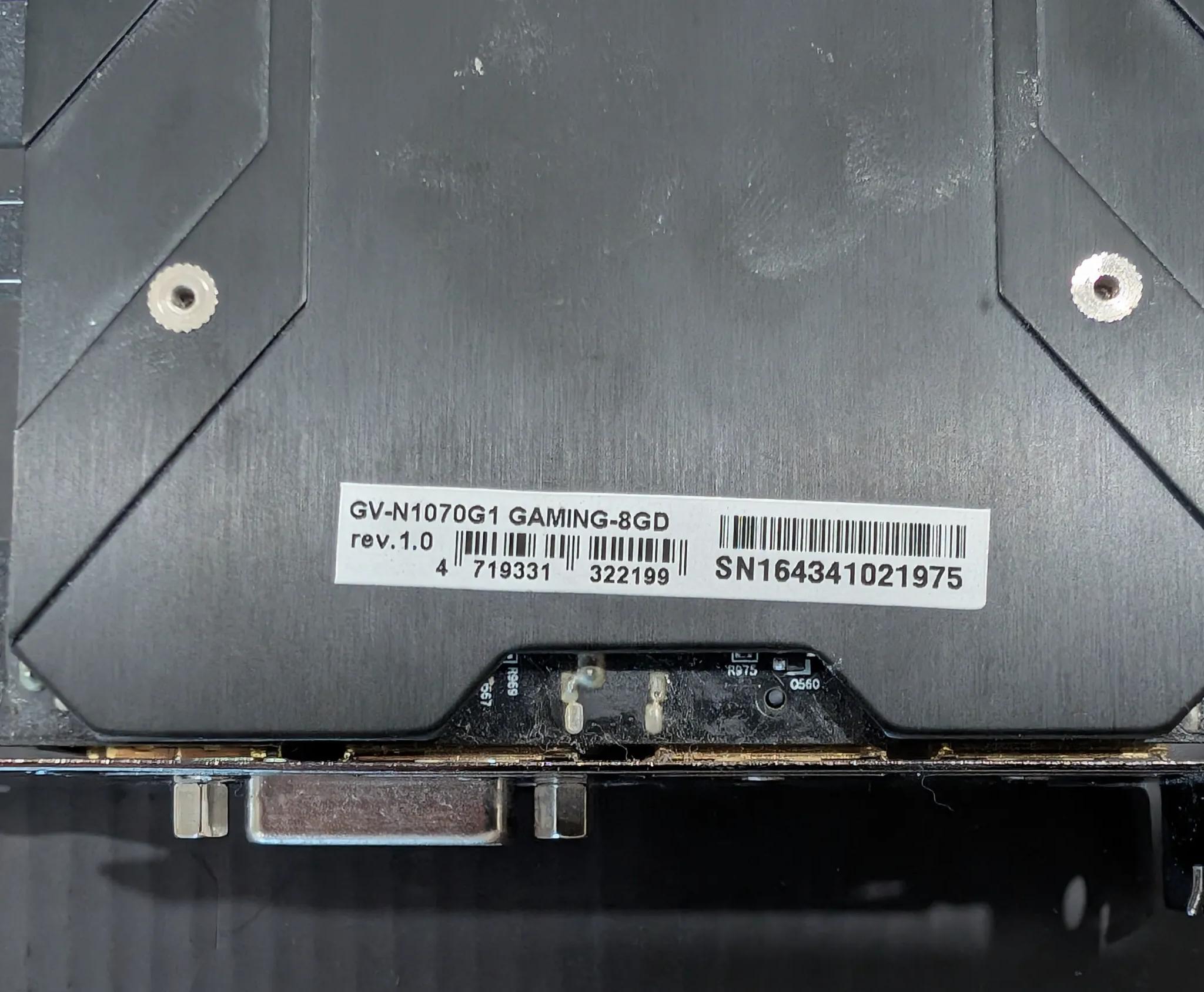USED - GIGABYTE GV-N1070G1 GAMING-8GD Rev1.0 GeForce GTX 1070 G1 Computer Graphics Card