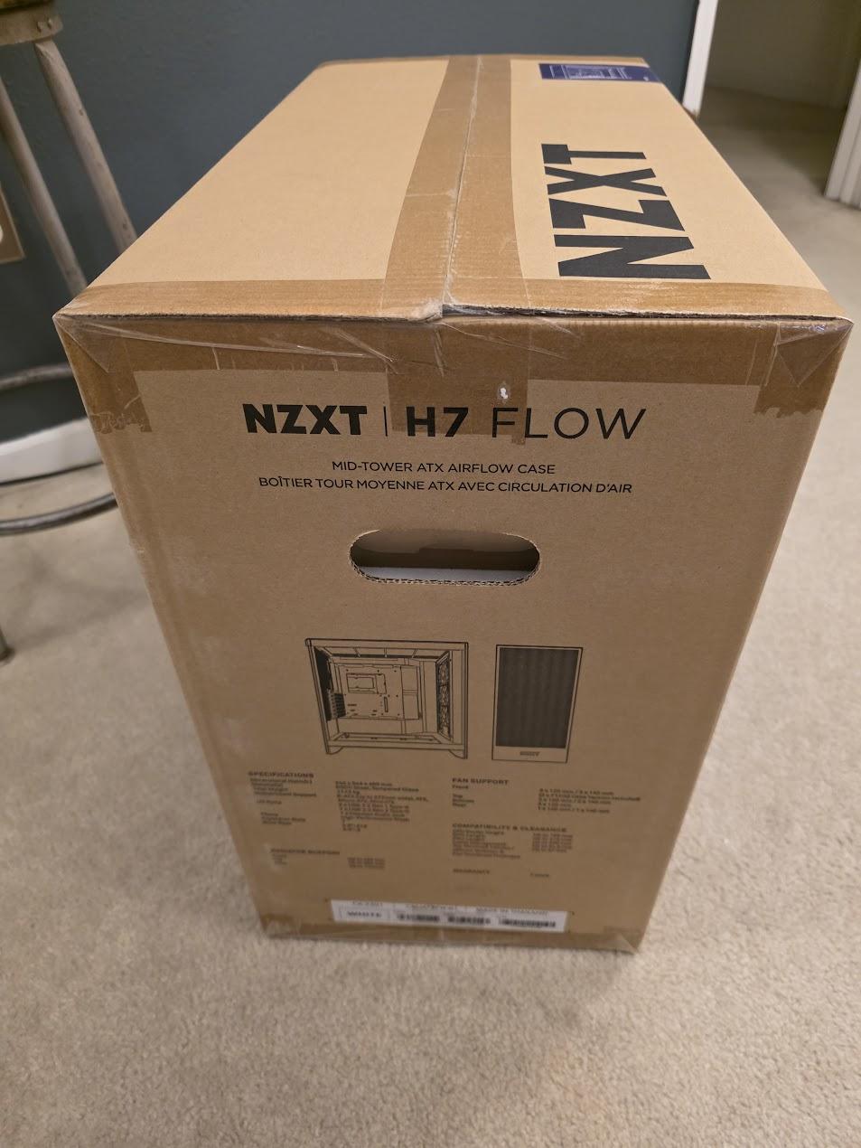 NZXT H7 Flow (2024) Tempered Glass ATX Mid-Tower Computer Case - White