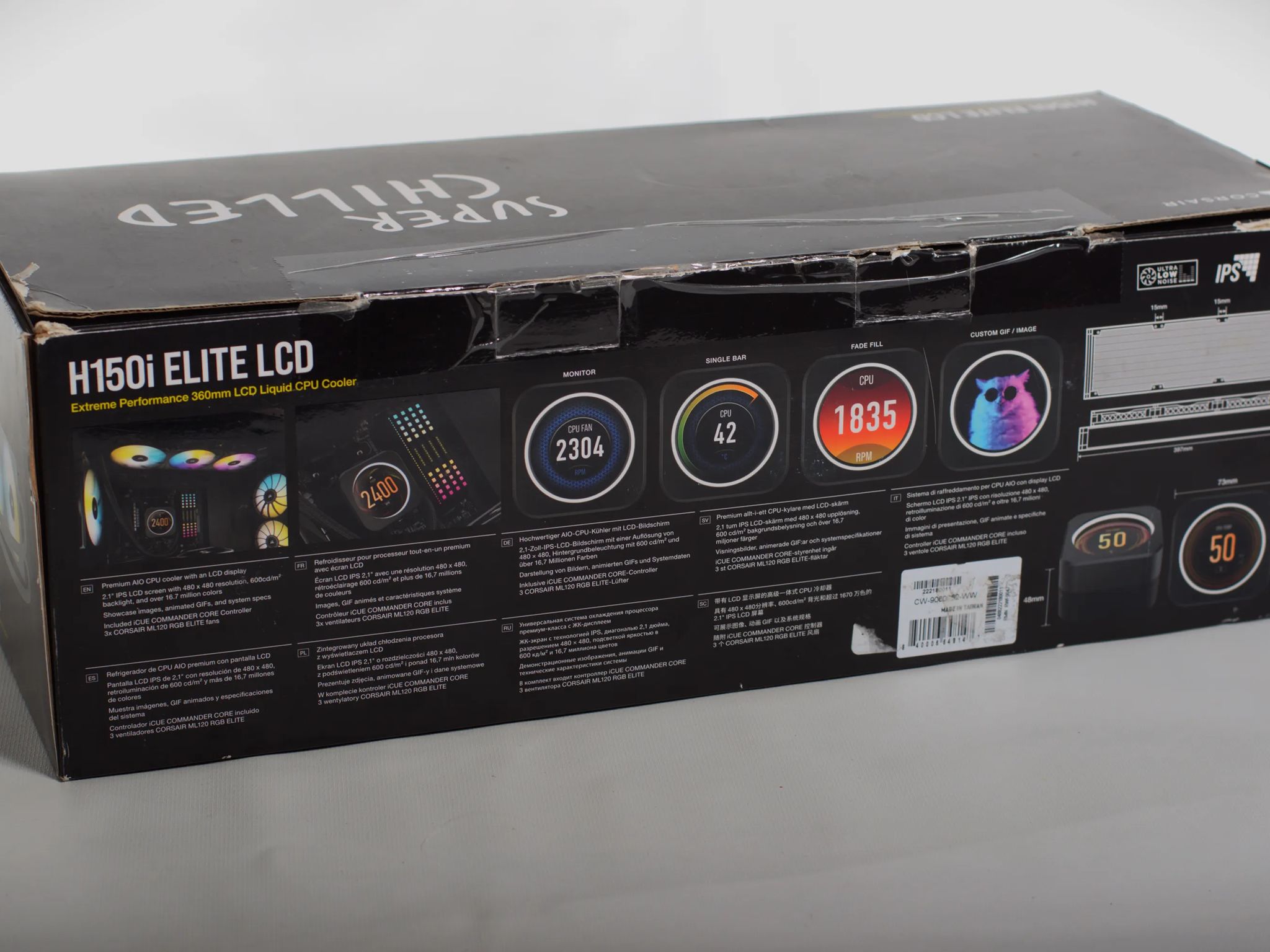 Corsair H150i Elite LCD AIO Liquid Cooler - LCD Screen - 360mm Black
