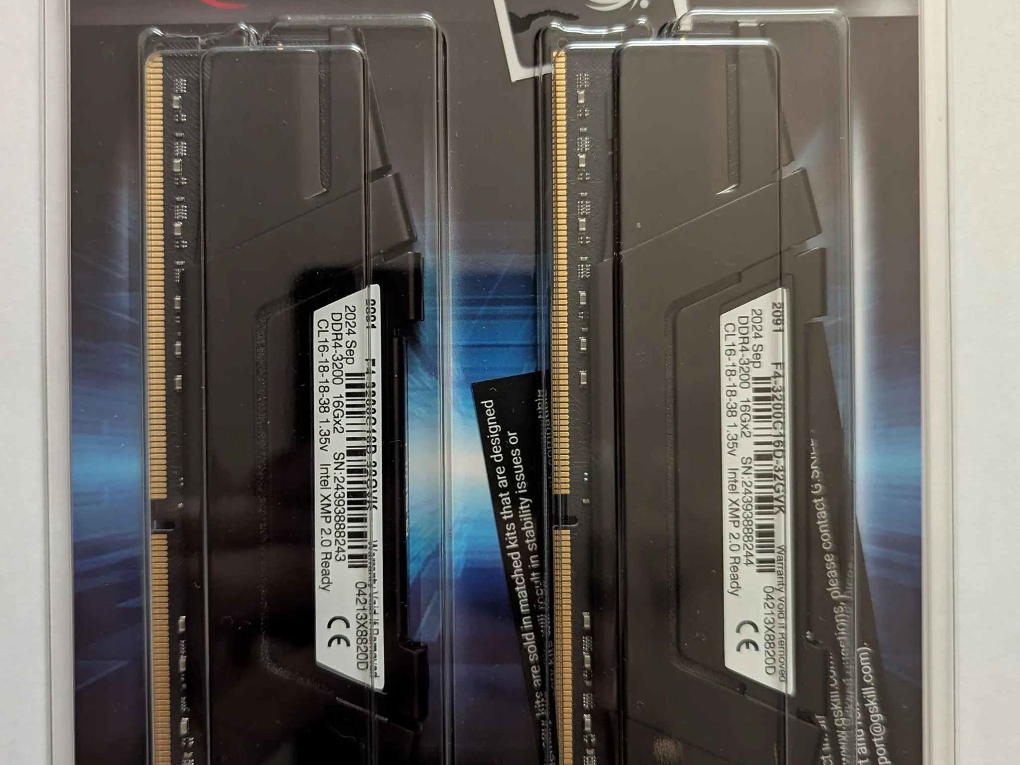 G.SKILL Ripjaws V Series 32GB (2 x 16GB) DDR4 3200Mhz F4-3200C16D-32GVK Brand New In Box