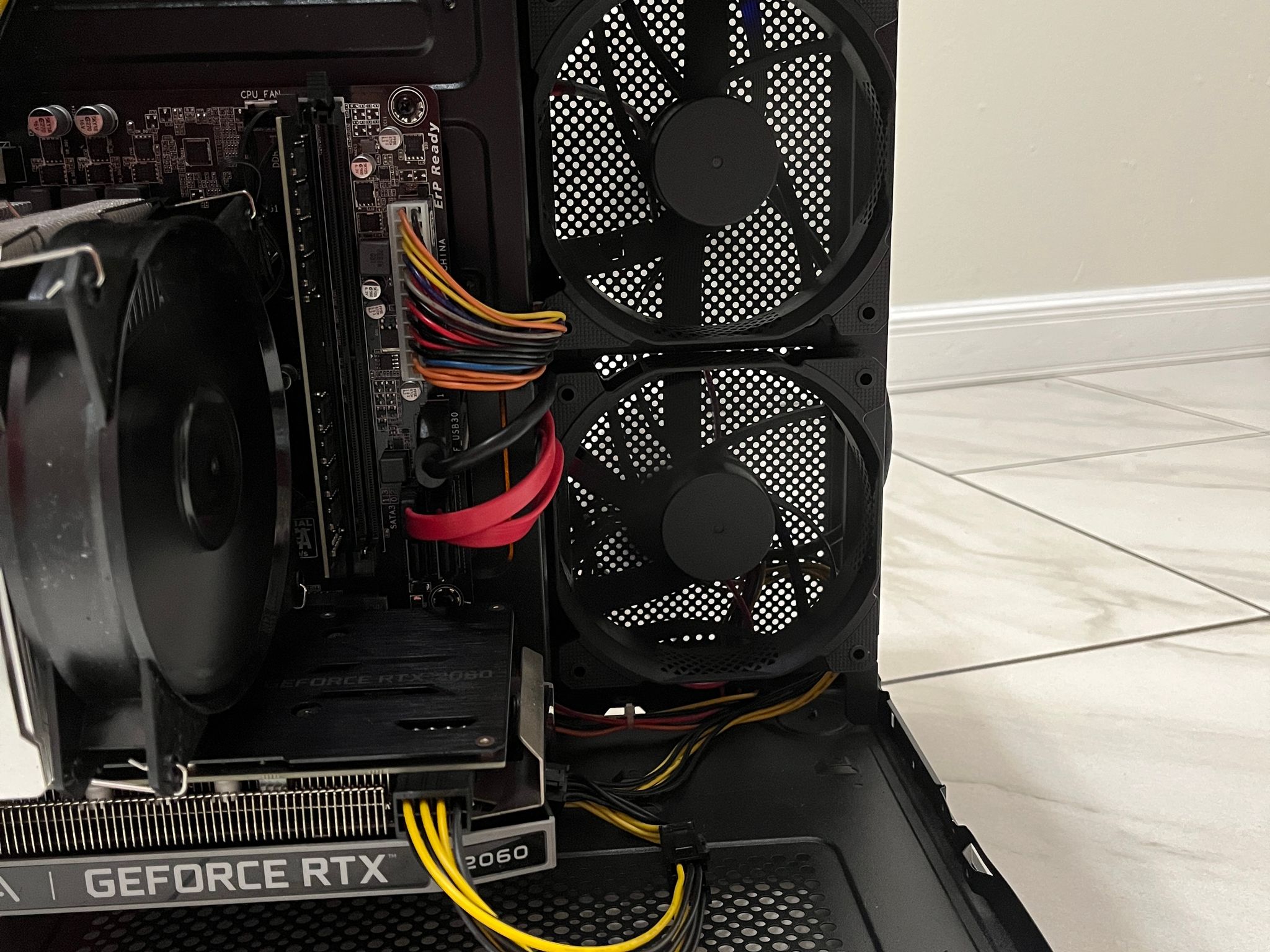 RTX 2060,Intel i5-7500,16GB RAM,870 GB Storage,Gaming PC w/Wi-Fi & BT-Defective Case,See Description