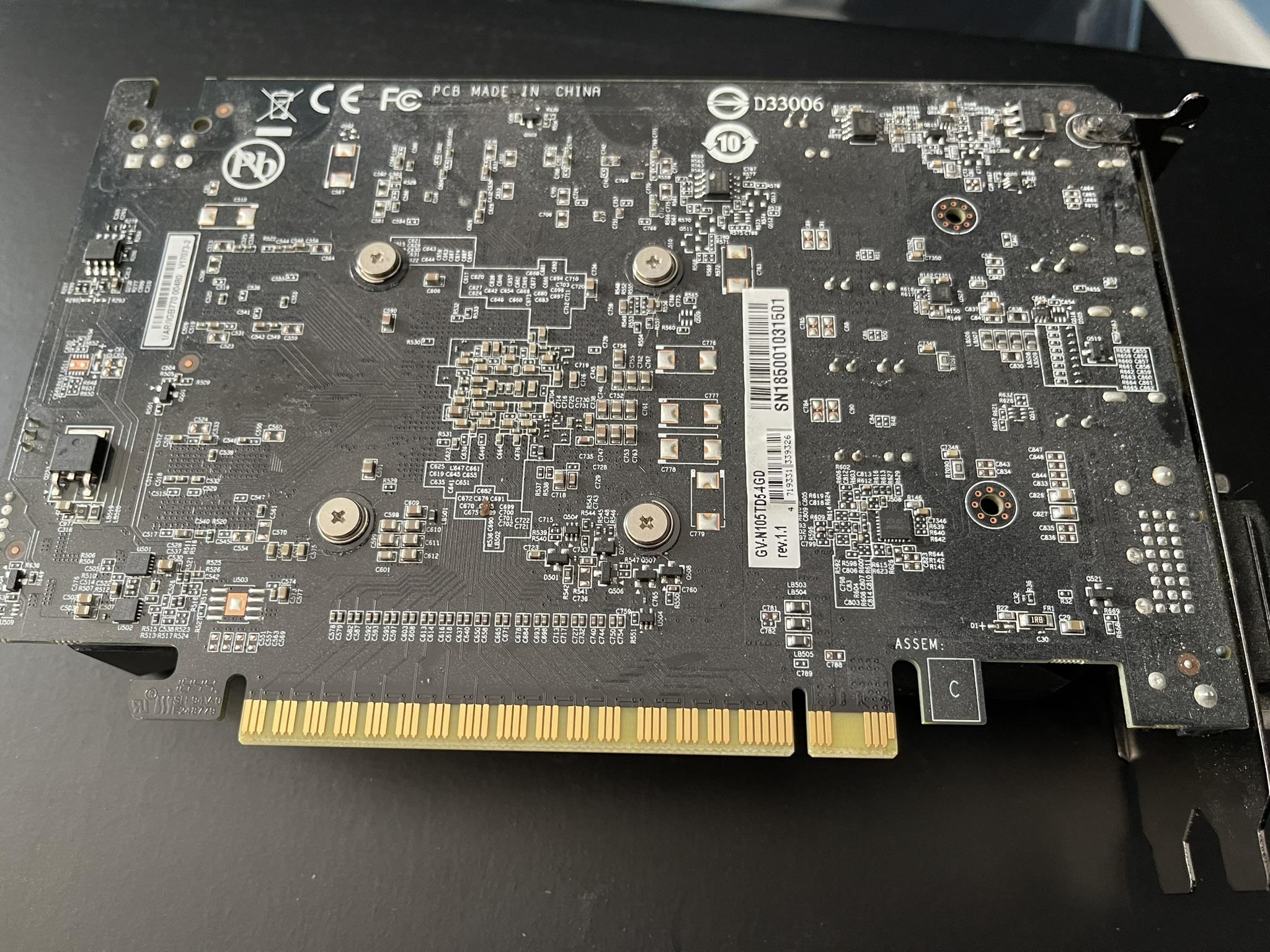 Gigabyte GTX 1050 TI 4 GB Great Condition