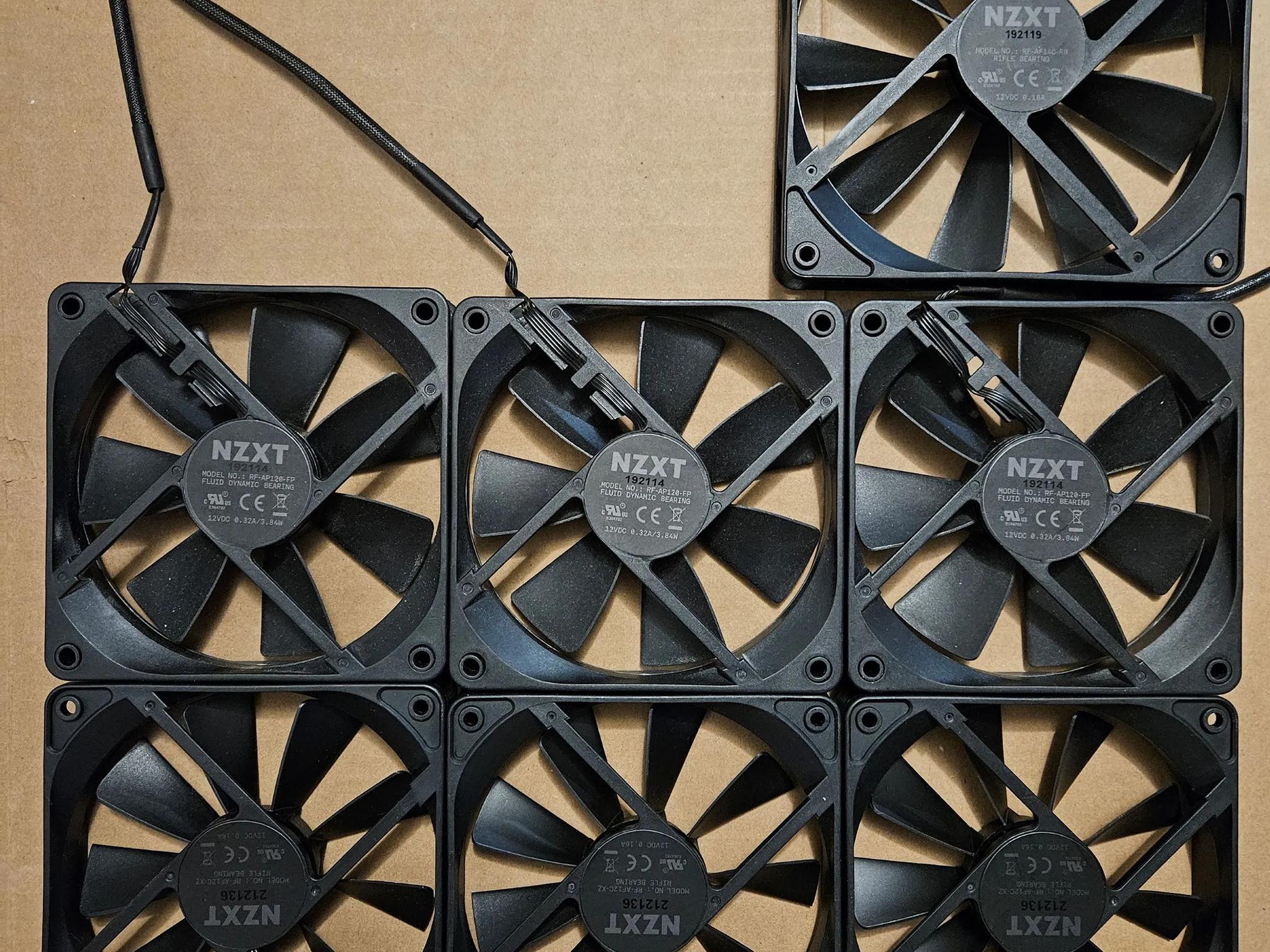 Lot of NZXT Fans 3x120mm (PWM) 3x120mm (Non-PWM) 1x 140mm (Non-PWM) - Used