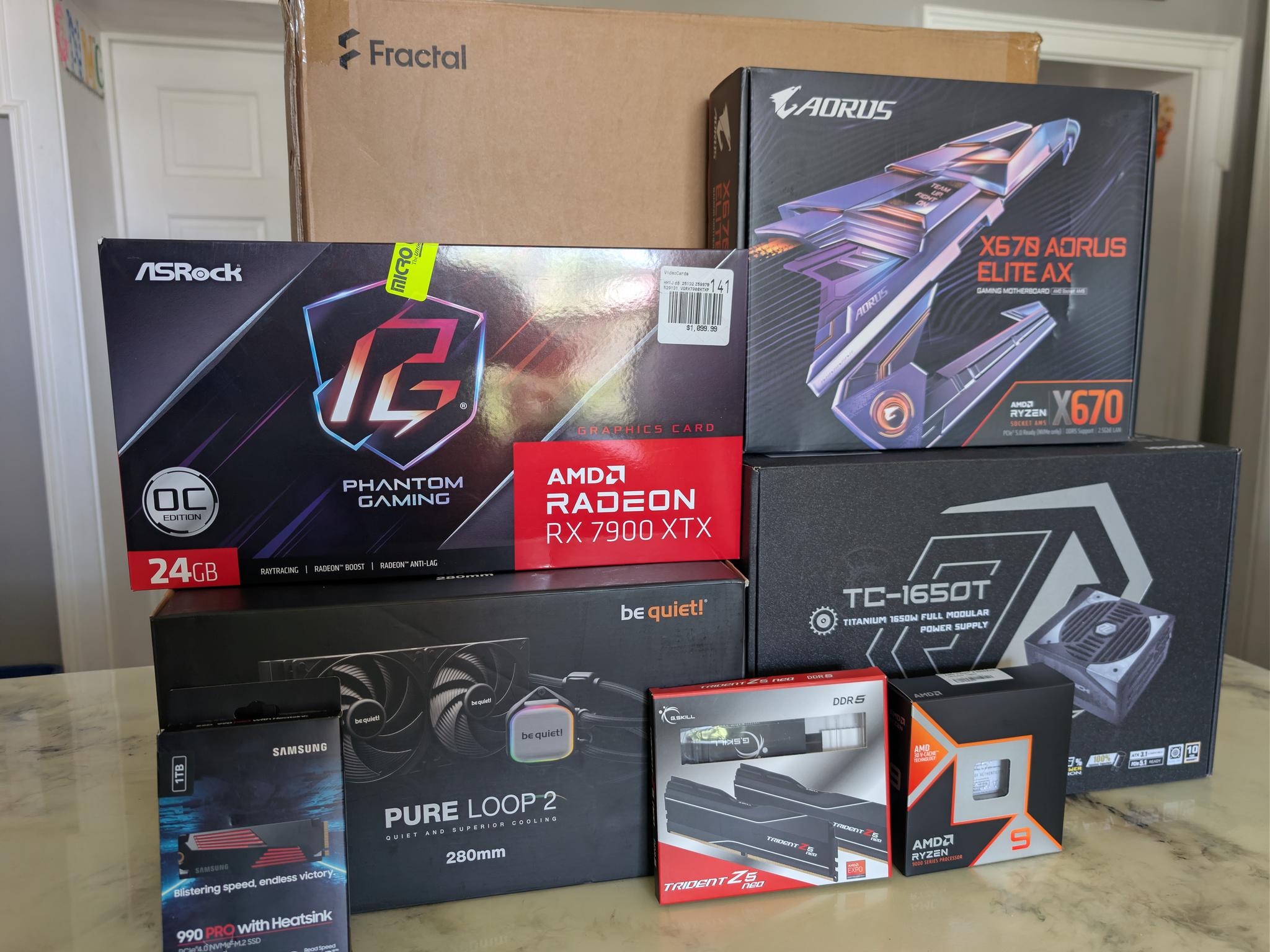 Ryzen 9 9950X3D, 64GB DDR5 6000 RAM, Radeon RX 7900 XTX, 1TB NVMe SSD