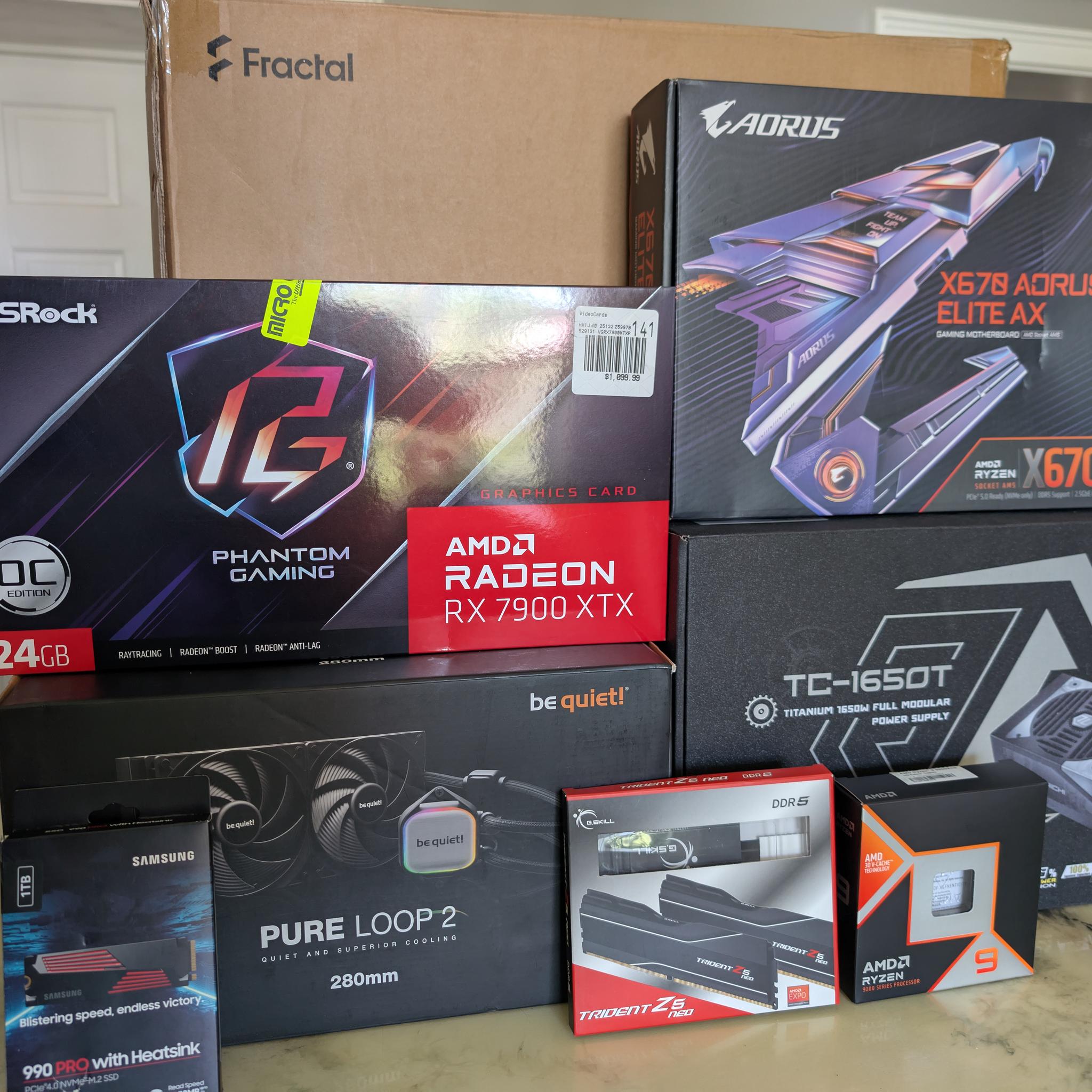 Ryzen 9 9950X3D, 64GB DDR5 6000 RAM, Radeon RX 7900 XTX, 1TB NVMe SSD