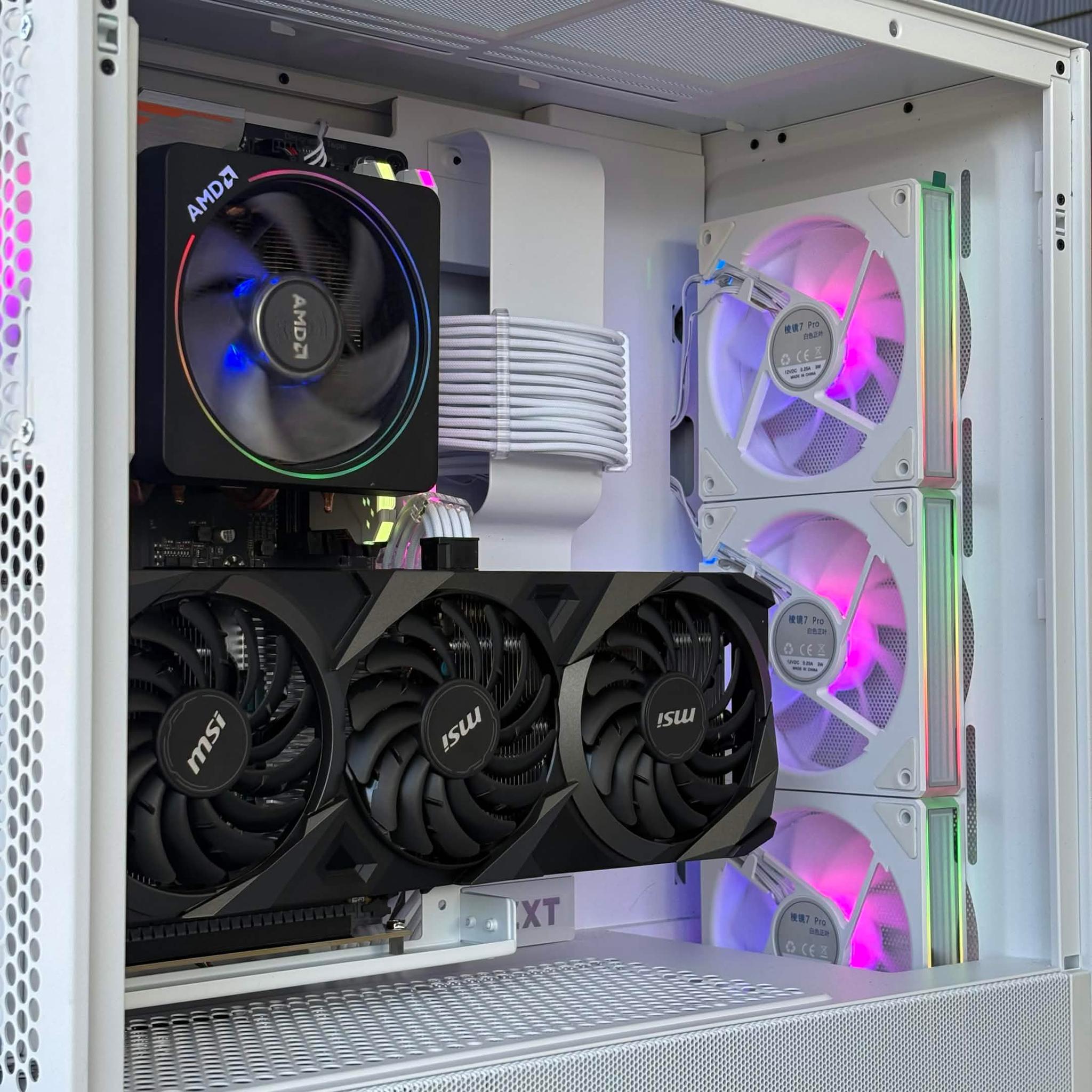 🐈‍⬛ Black Cat Customs “White Phantom” Gaming PC  Ryzen 7 3700X | RTX 3060 Ti | 16GB RGB | 1TB NVMe