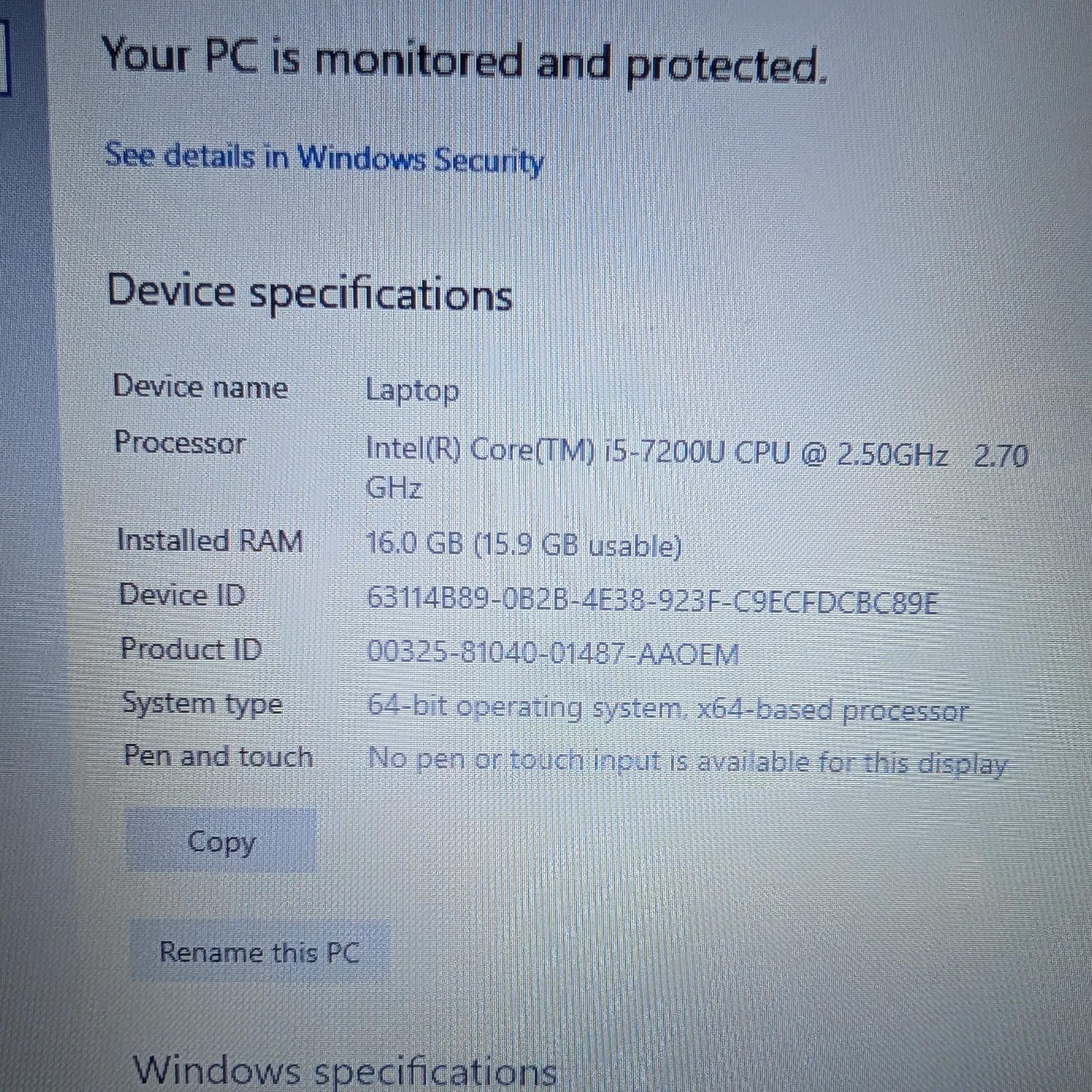 Dell Inspiron 15 3567 Intel 7th Gen i5 2.5 GHz 16GB RAM 512GB SSD Windows 10 Home