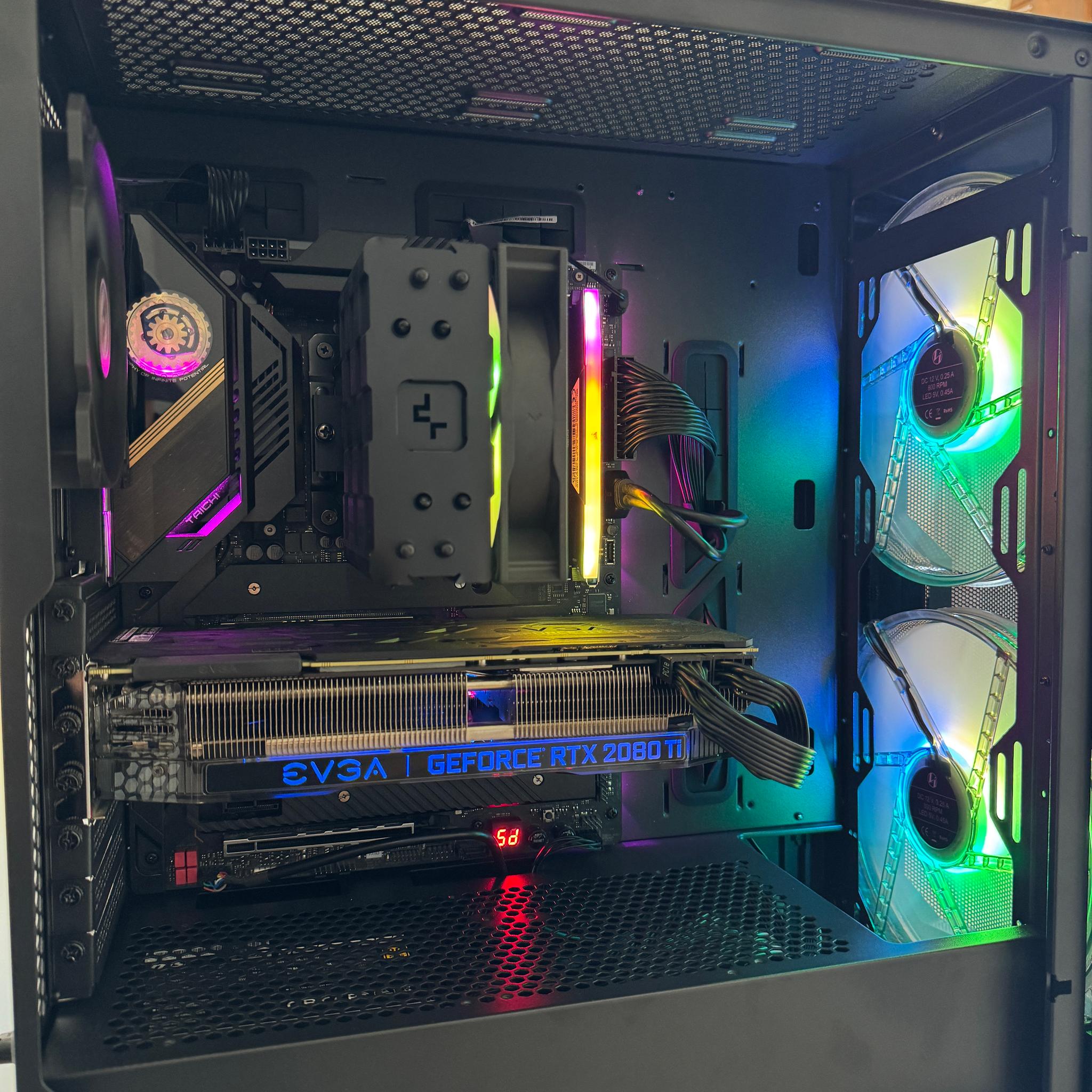 Refurbished Gaming PC: Intel Core i7-13700KF, EVGA 2080 Ti, 32GB RGB DDR5, 1TB NVMe, Windows 11 Home