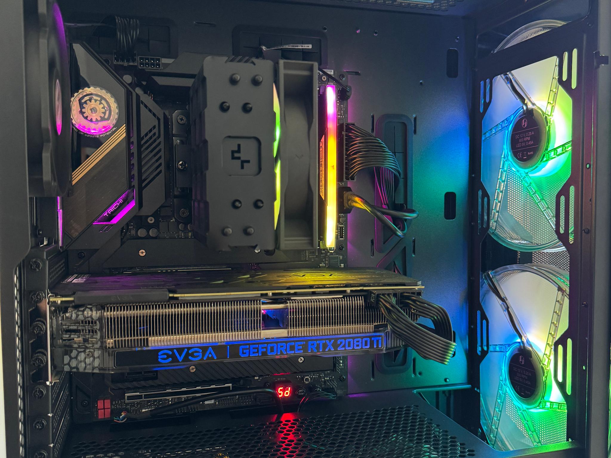 Refurbished Gaming PC: Intel Core i7-13700KF, EVGA 2080 Ti, 32GB RGB DDR5, 1TB NVMe, Windows 11 Home