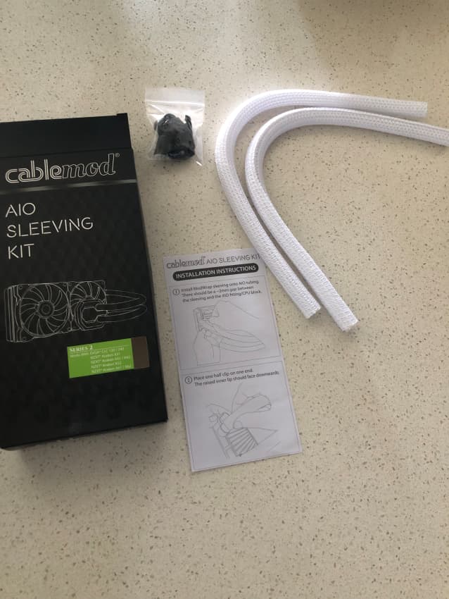 NZXT Kraken X62 280mm AIO Liquid CPU Cooler PLUS CableMod White AIO Sleeving Kit
