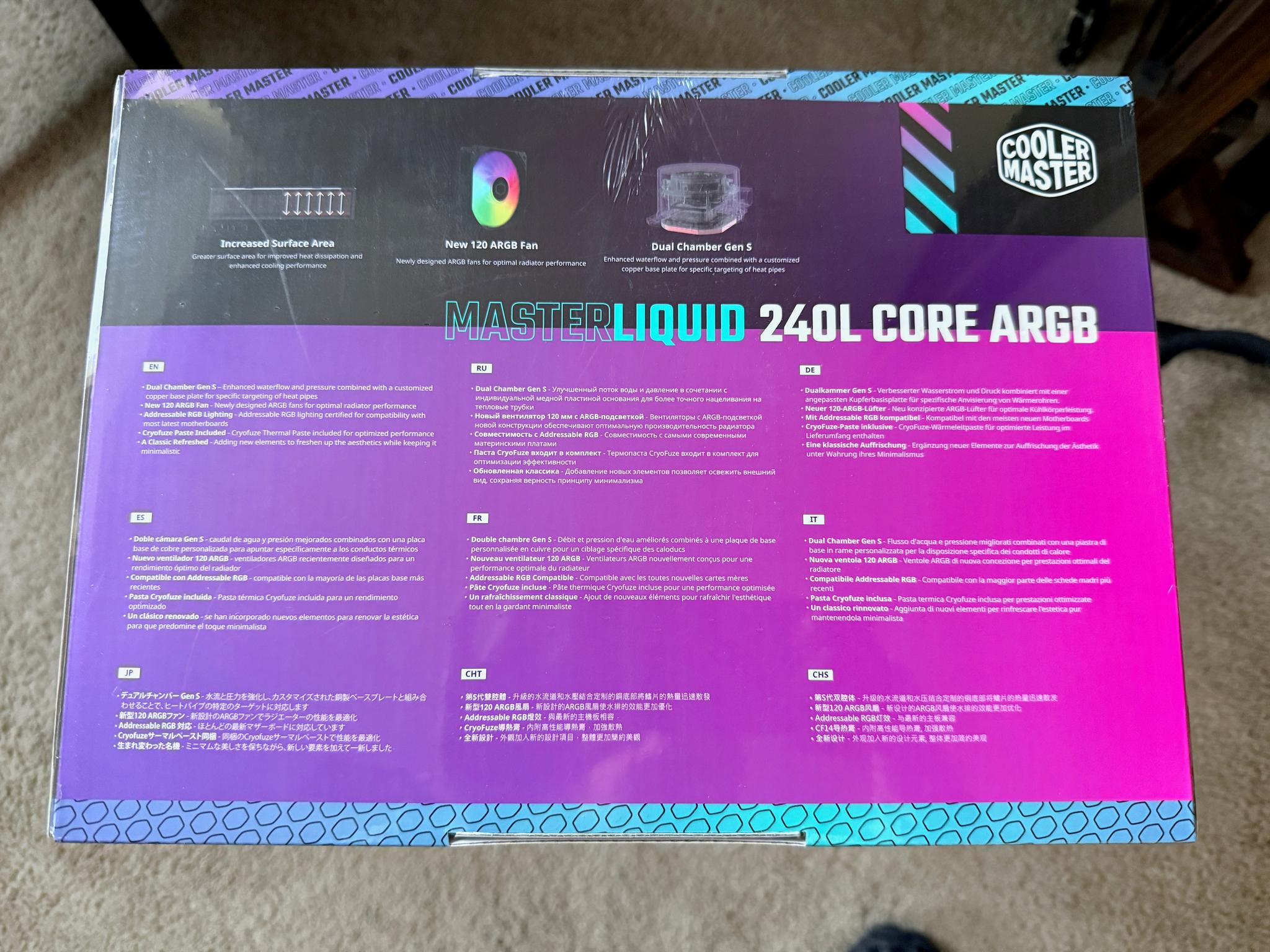Cooler Master MasterLiquid 240L Core ARGB 240mm AIO - Brand New Sealed