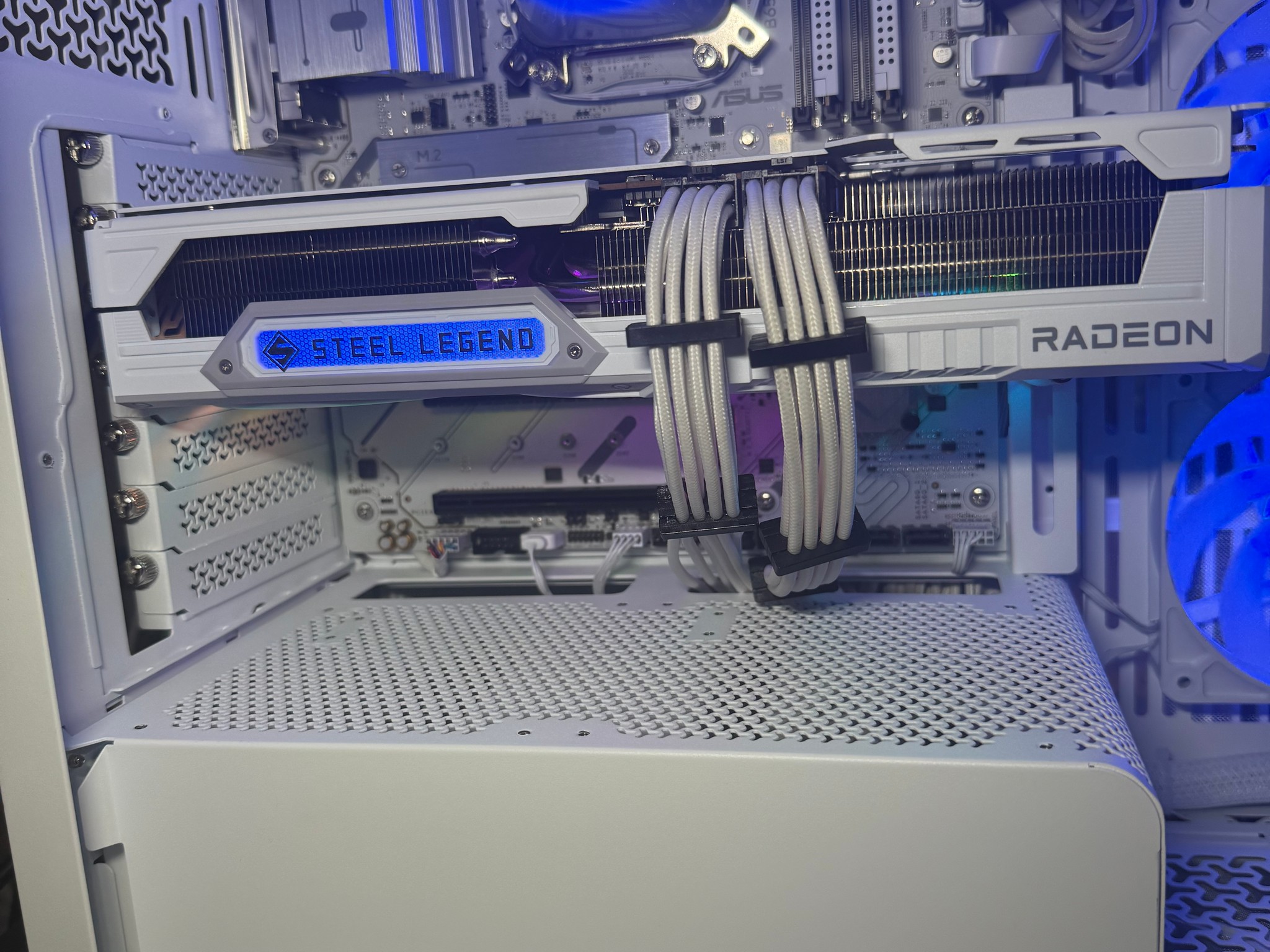 Custom White All AMD build.  9070XT and 9700X CPU